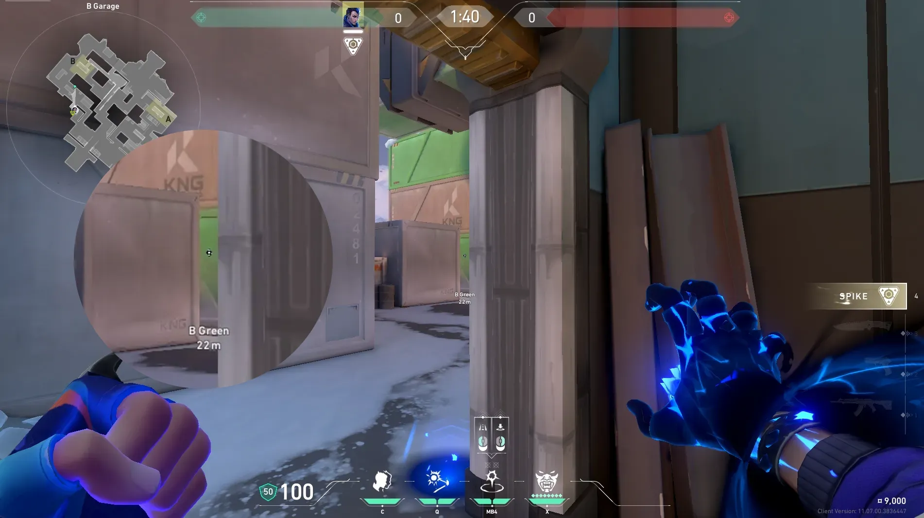 Yoru Gatecrash on Icebox Attack Site B — step 2 of 3: Aim — line up the shot