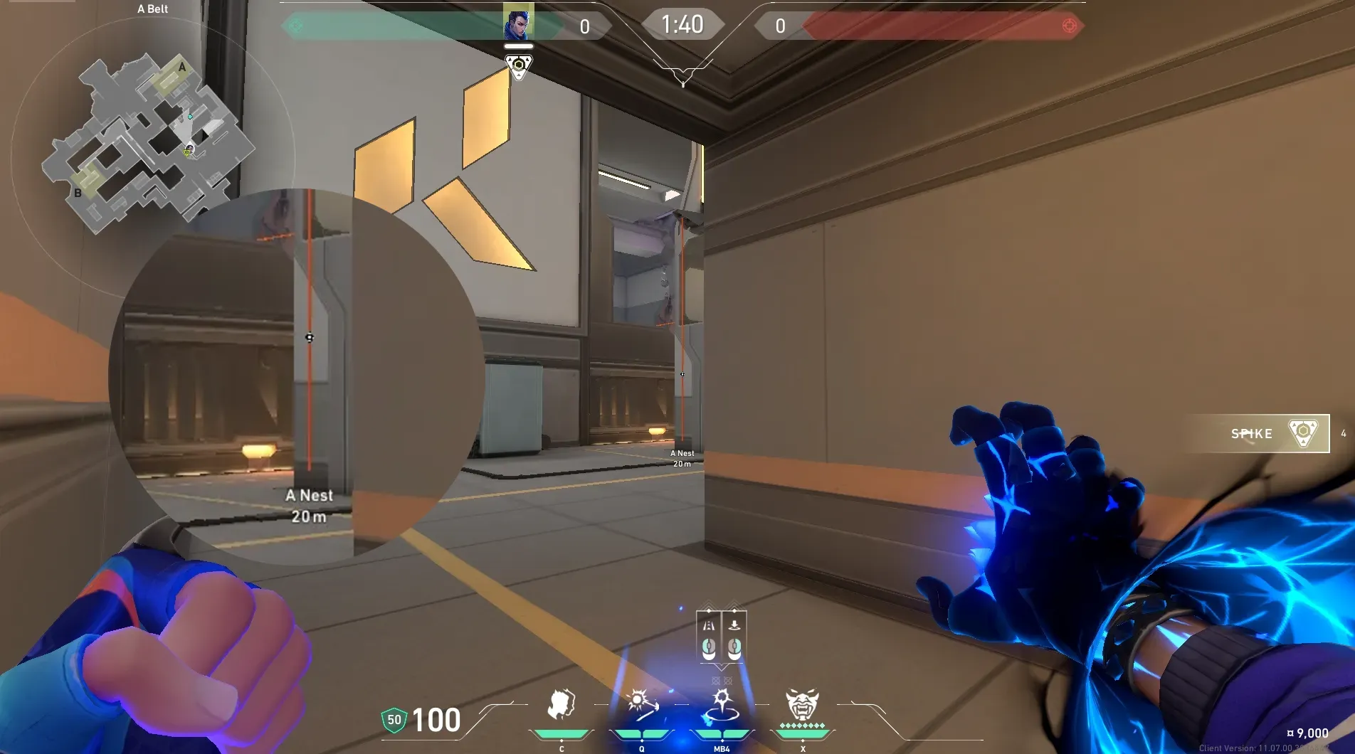 Yoru Gatecrash on Icebox Attack Site A — step 2 of 3: Aim — line up the shot