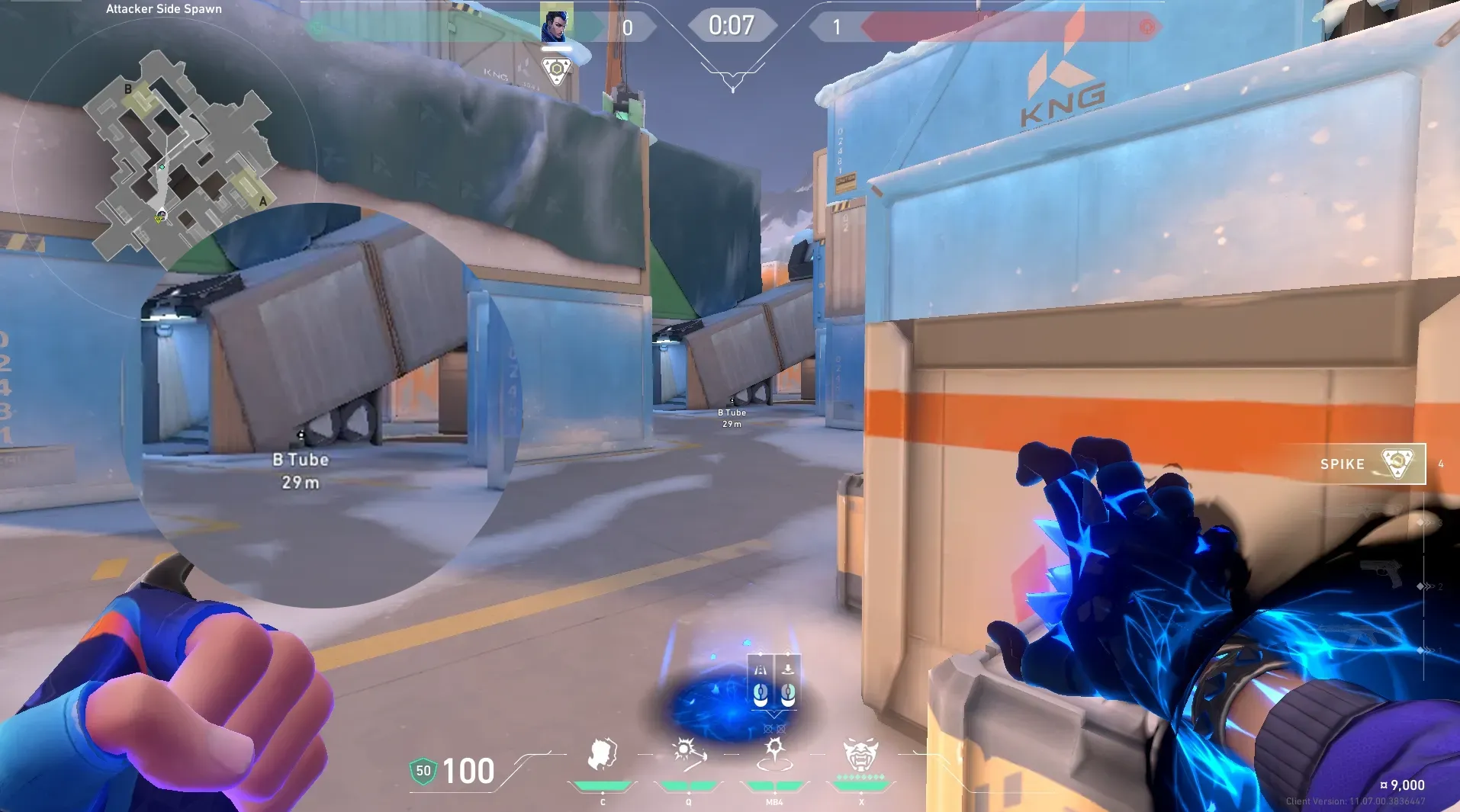 Yoru Gatecrash on Icebox Defense Site B — step 2 of 4: Aim — line up the shot
