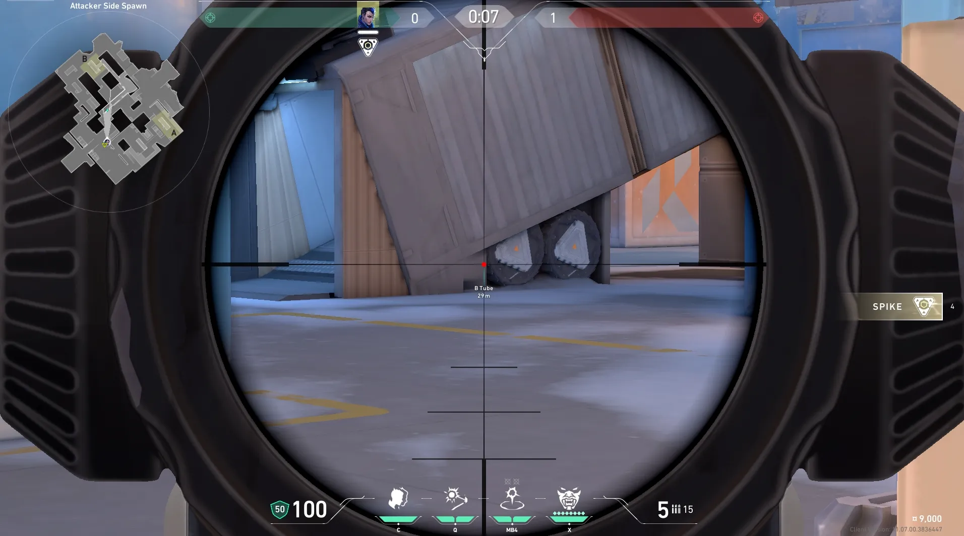 Yoru Gatecrash on Icebox Defense Site B — step 3 of 4: Aim — line up the shot