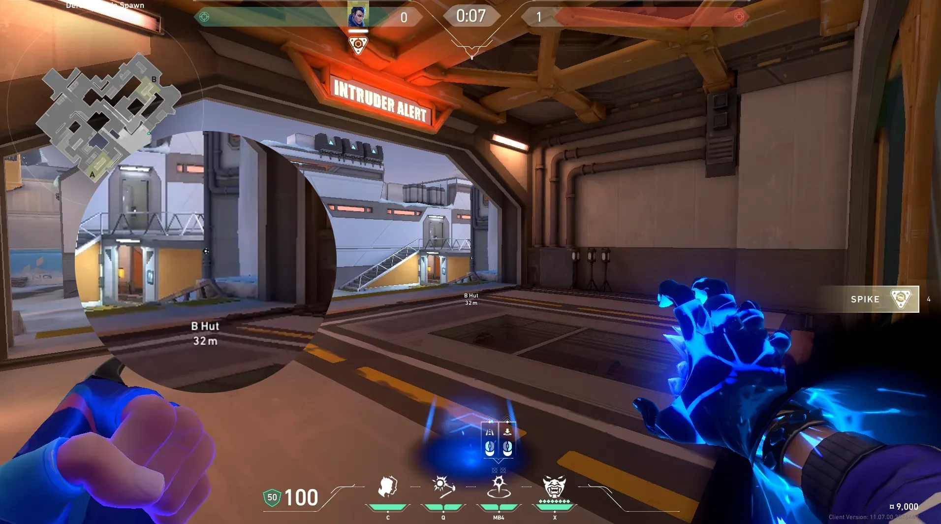Yoru Gatecrash on Icebox Defense Site B — step 2 of 3: Aim — line up the shot