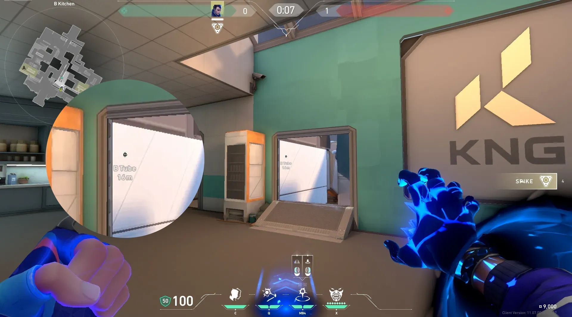 Yoru Gatecrash on Icebox Defense Site B — step 2 of 3: Aim — line up the shot