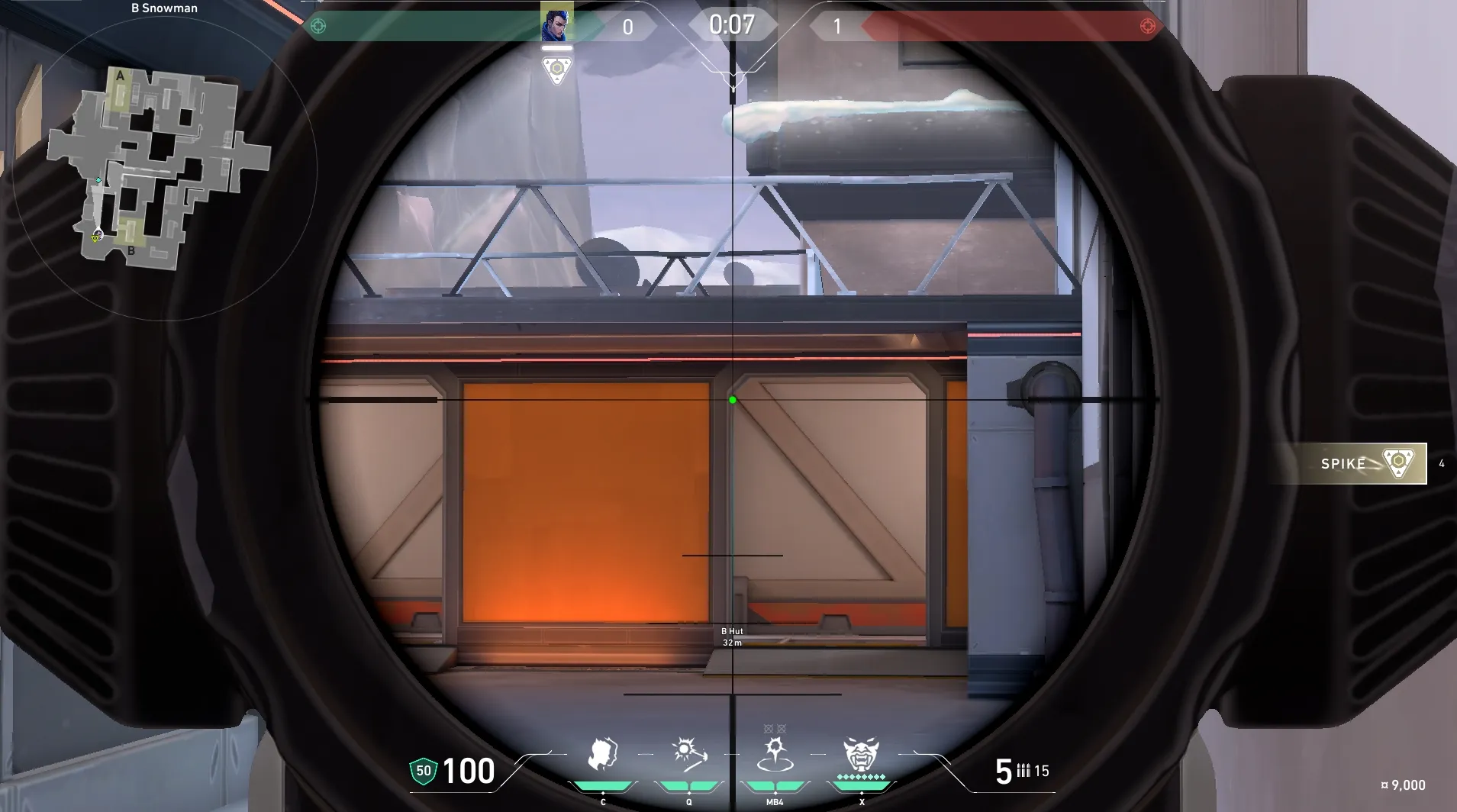 Yoru Gatecrash on Icebox Defense Site A — step 3 of 4: Aim — line up the shot