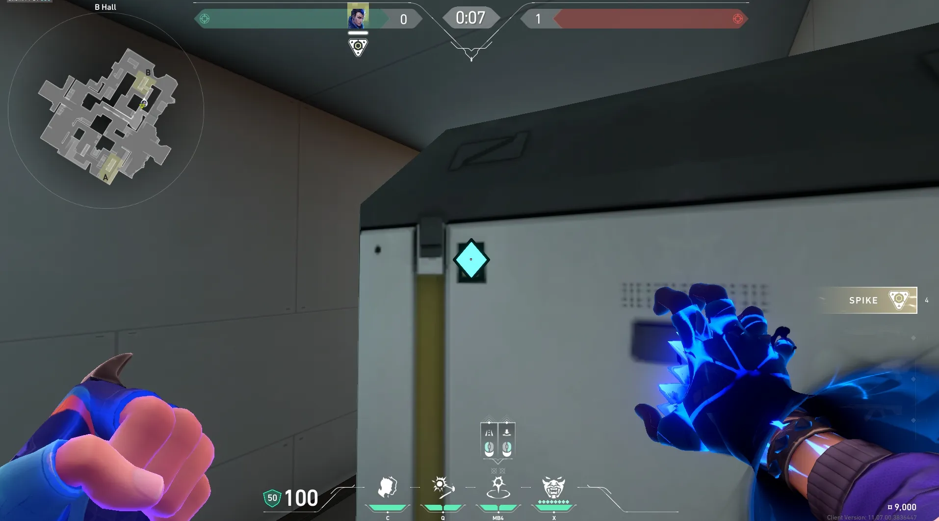 Yoru Gatecrash on Icebox Defense Site B — step 2 of 3: Aim — line up the shot