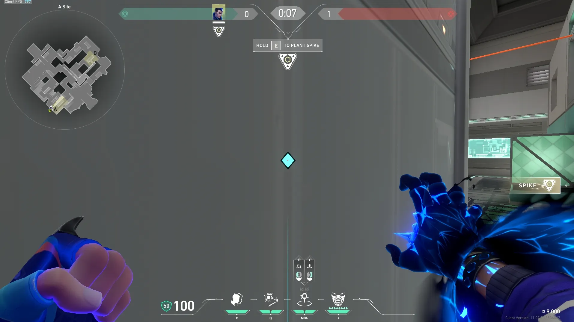 Yoru Gatecrash on Icebox Defense Site A — step 2 of 3: Aim — line up the shot