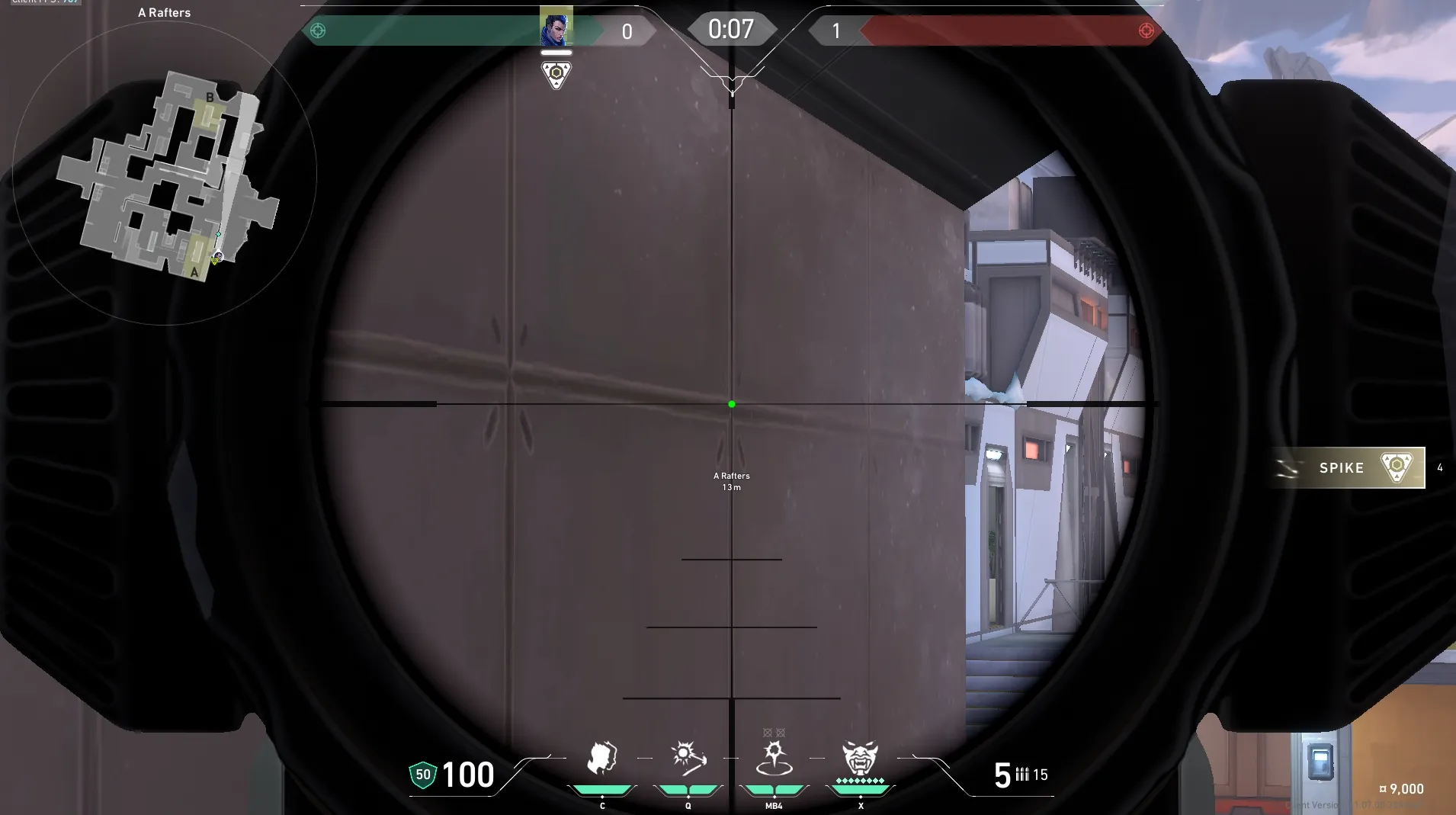 Yoru Gatecrash on Icebox Defense Mid — step 3 of 4: Aim — line up the shot