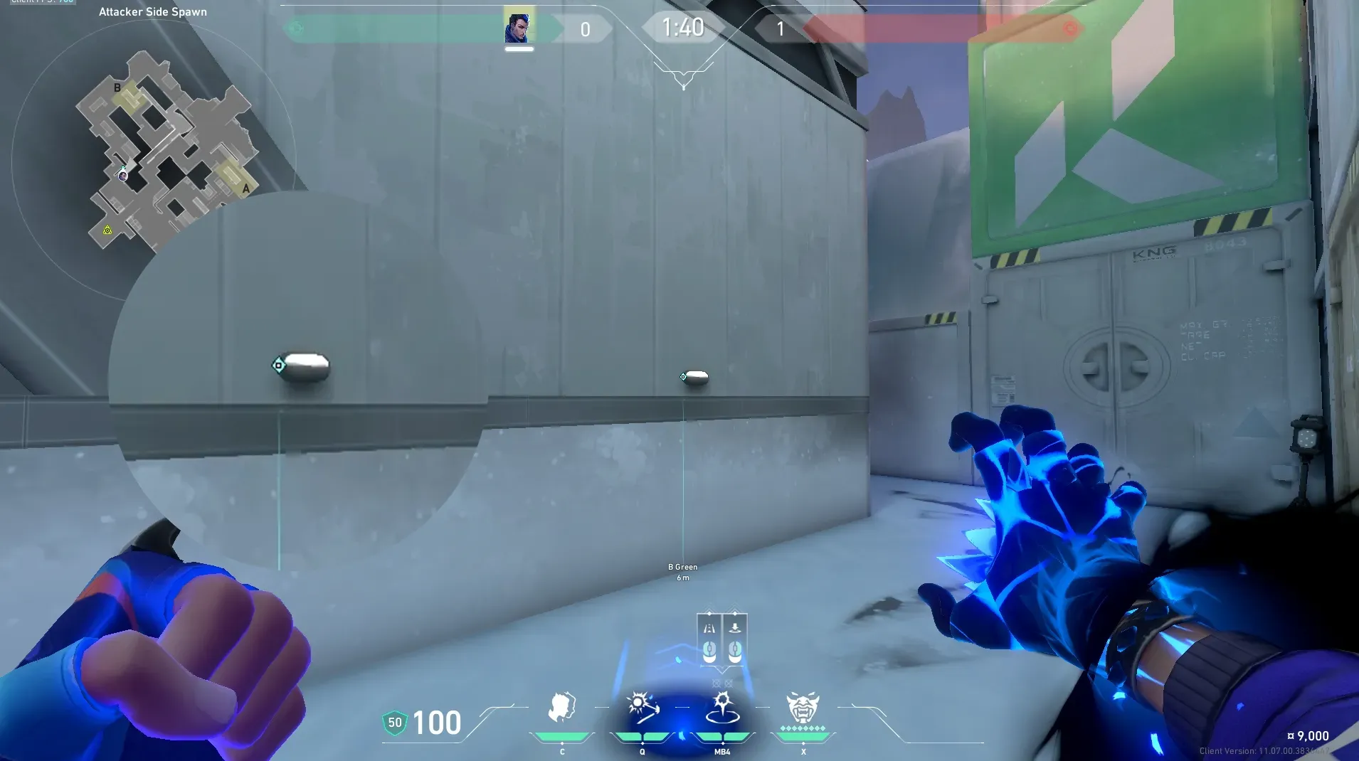 Yoru Gatecrash on Icebox Attack Site B — step 2 of 3: Aim — line up the shot