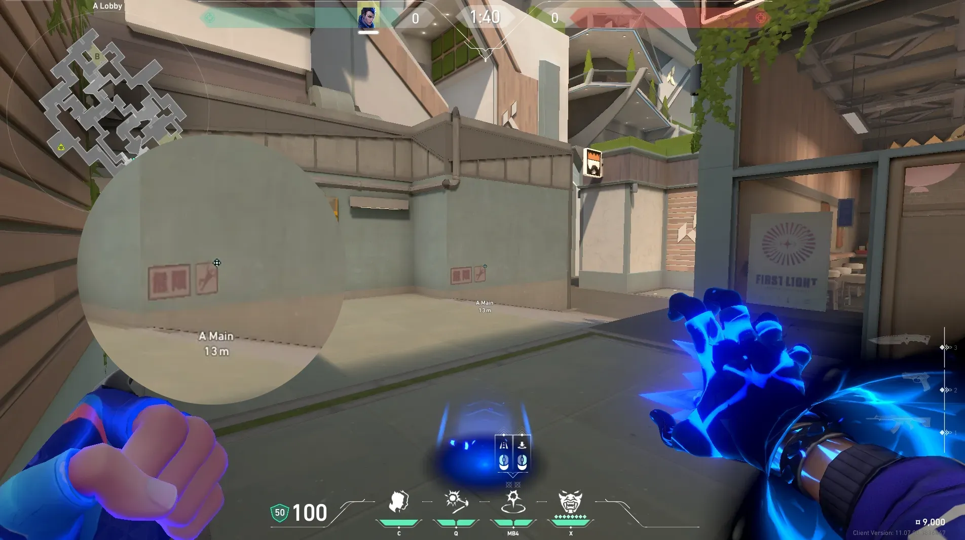Yoru Gatecrash on Split Attack Site A — step 2 of 3: Aim — line up the shot
