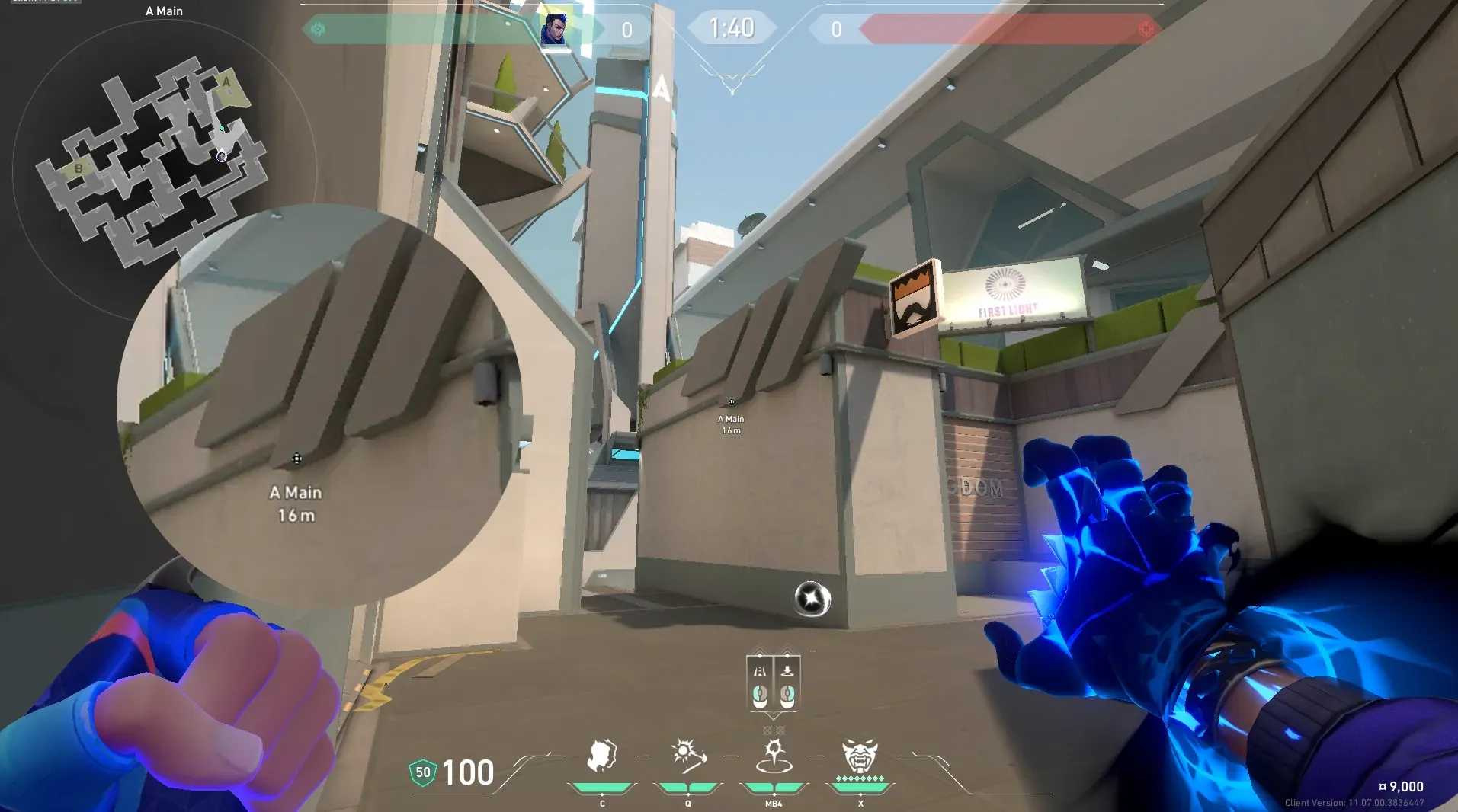 Yoru Gatecrash on Split Attack Site A — step 2 of 3: Aim — line up the shot