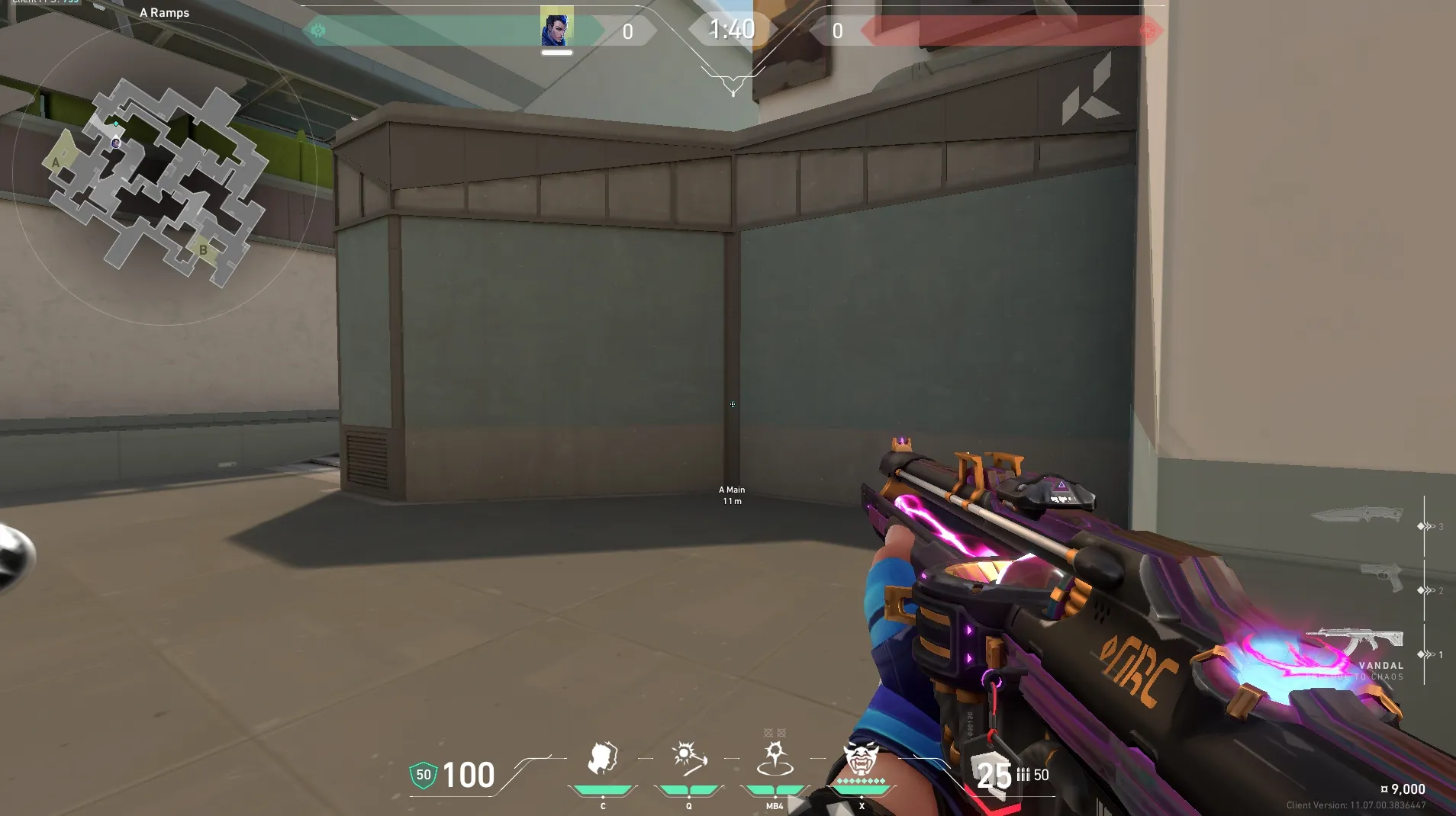Yoru Gatecrash on Split Attack Site A — step 1 of 3: Position — where to stand