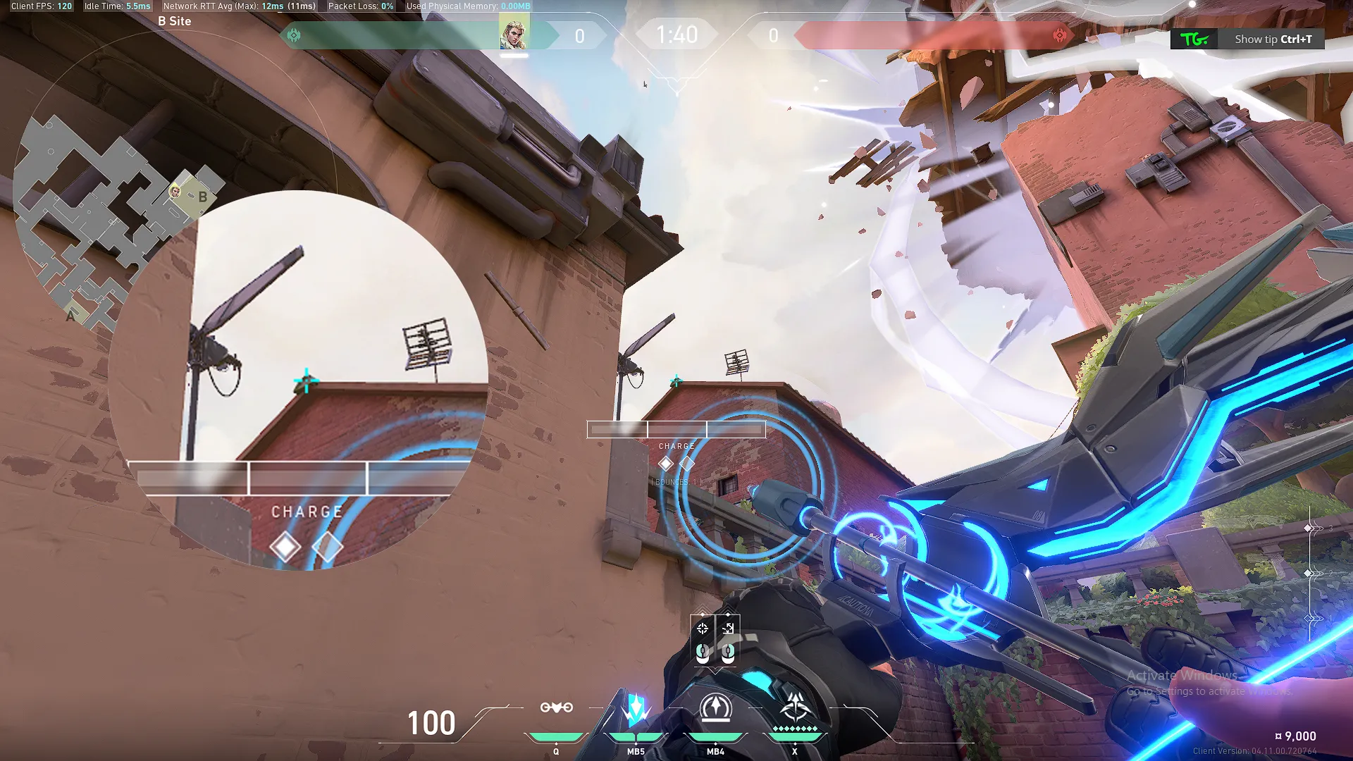 Sova Recon Bolt on Ascent Defense Site B — step 3 of 4: Aim — line up the shot
