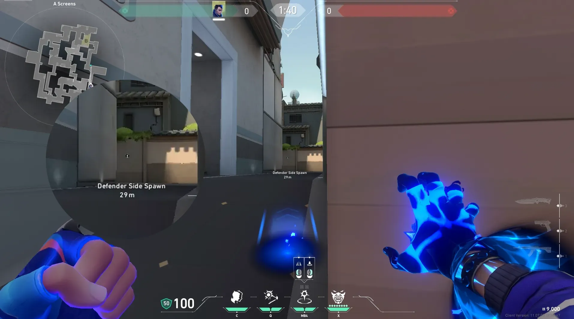 Yoru Gatecrash on Split Defense Site B — step 2 of 3: Aim — line up the shot