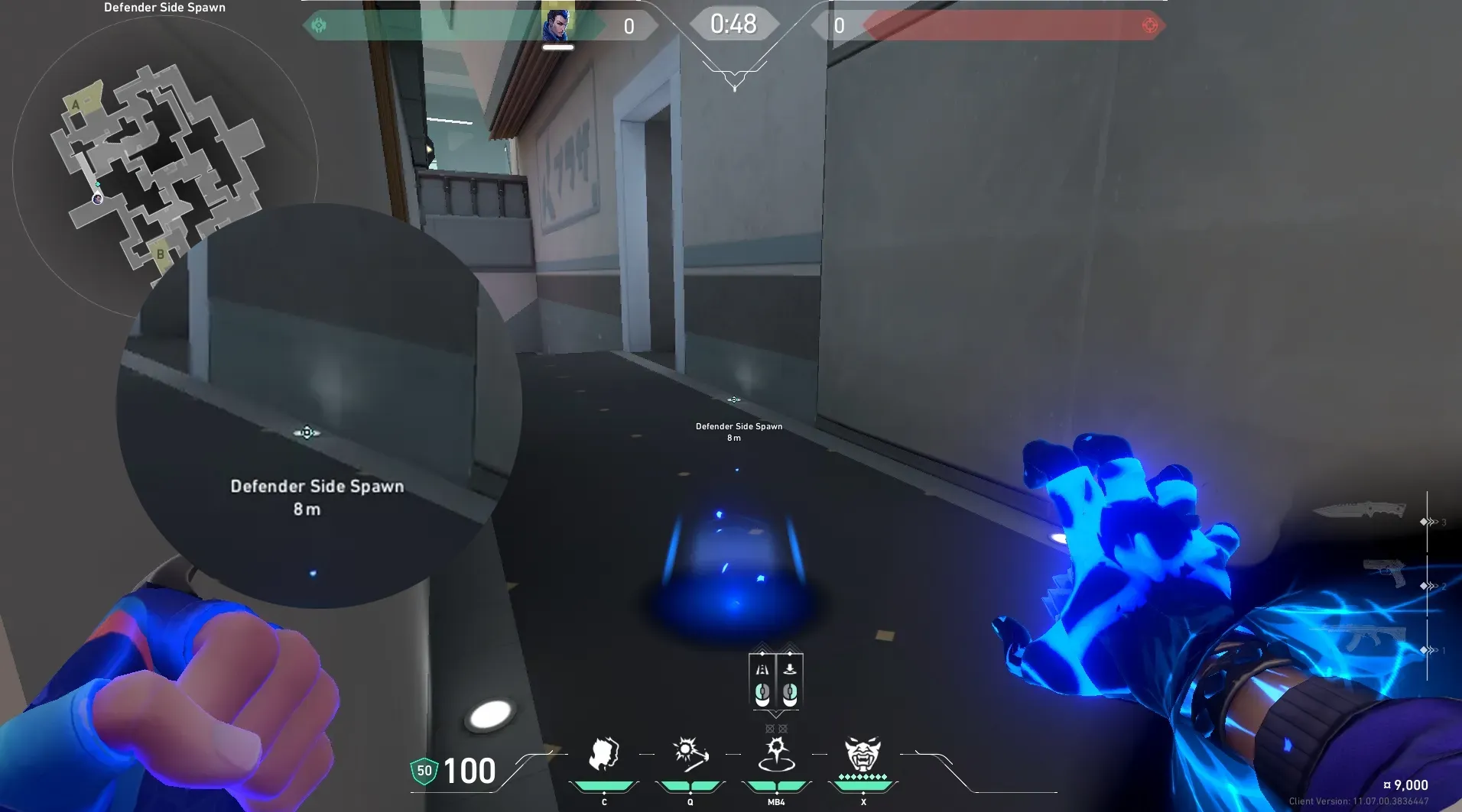 Yoru Gatecrash on Split Defense Site A — step 2 of 3: Aim — line up the shot