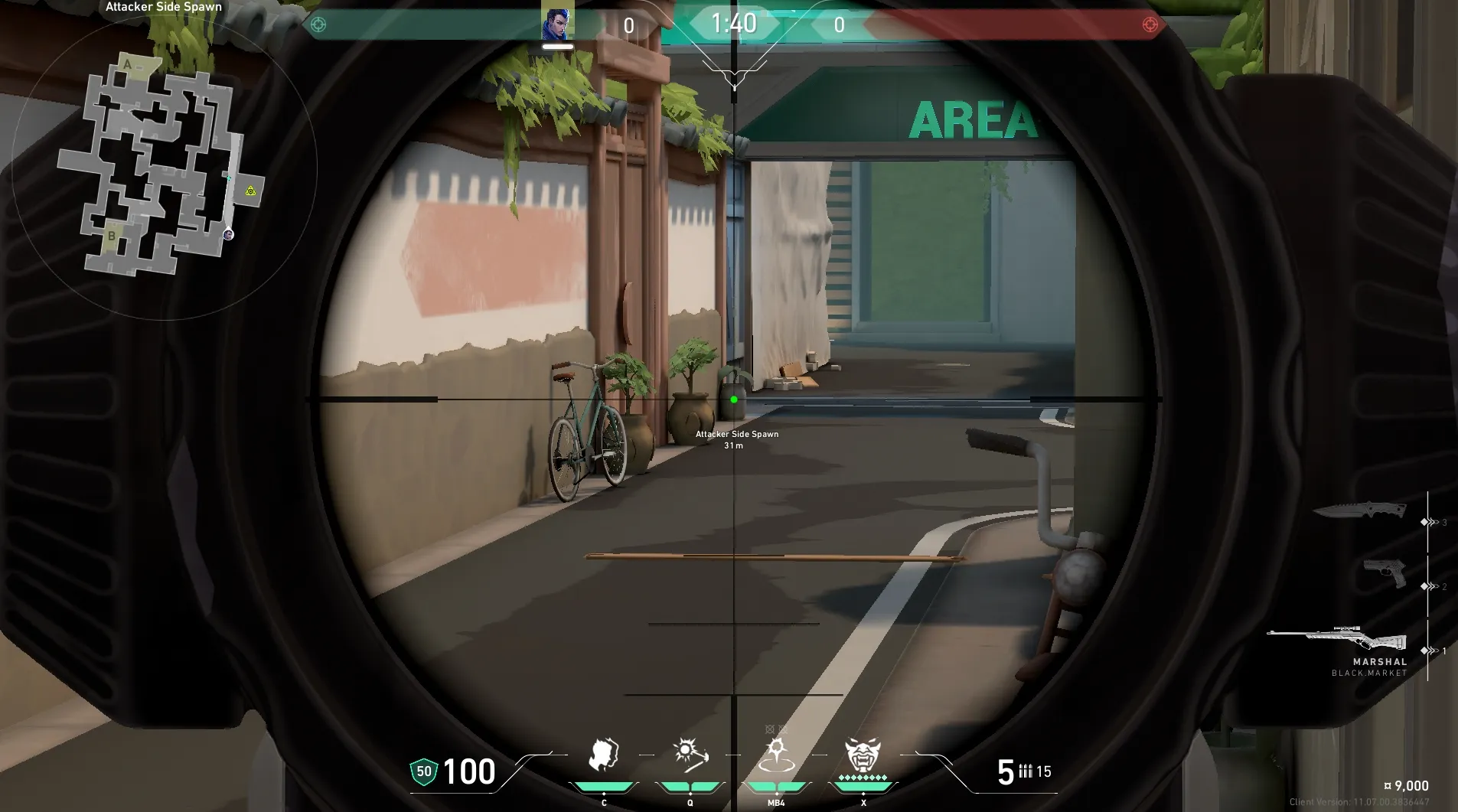 Yoru Gatecrash on Split Attack Site A — step 3 of 4: Aim — line up the shot