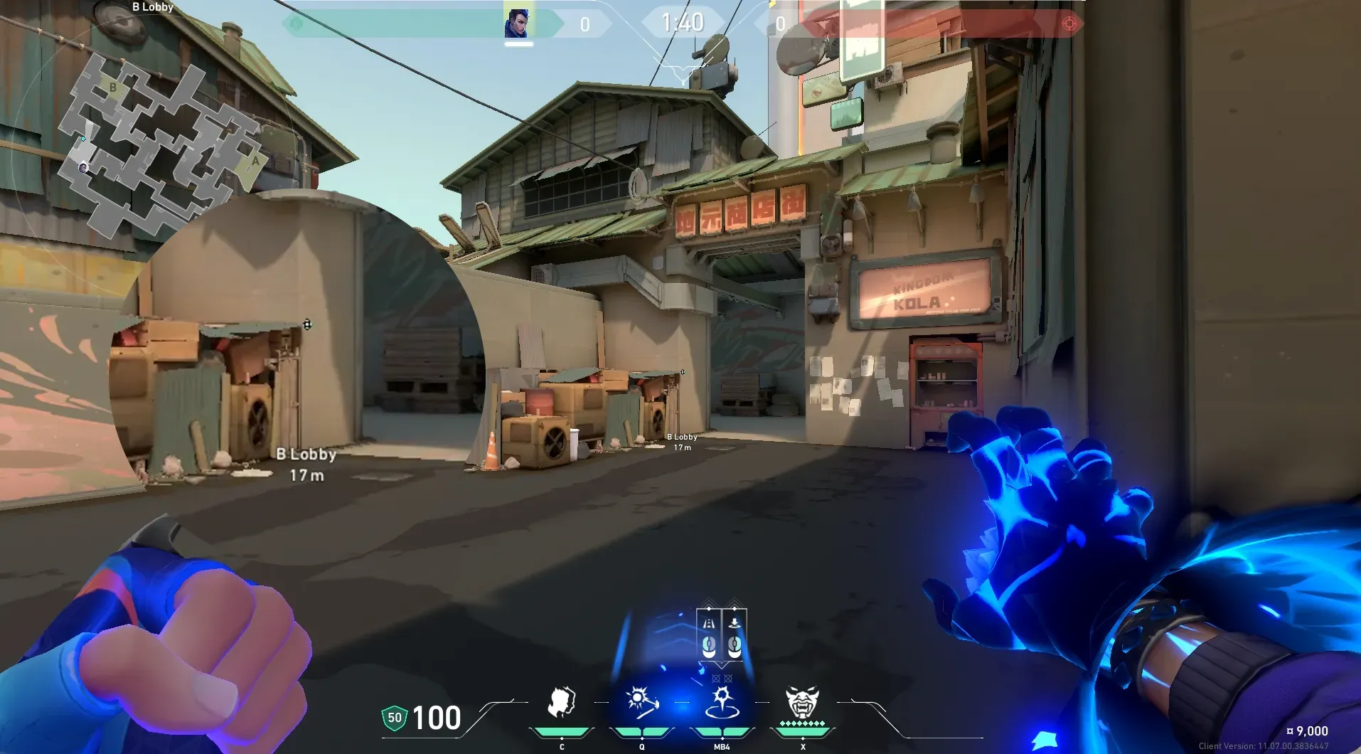 Yoru Gatecrash on Split Attack Site B — step 2 of 3: Aim — line up the shot