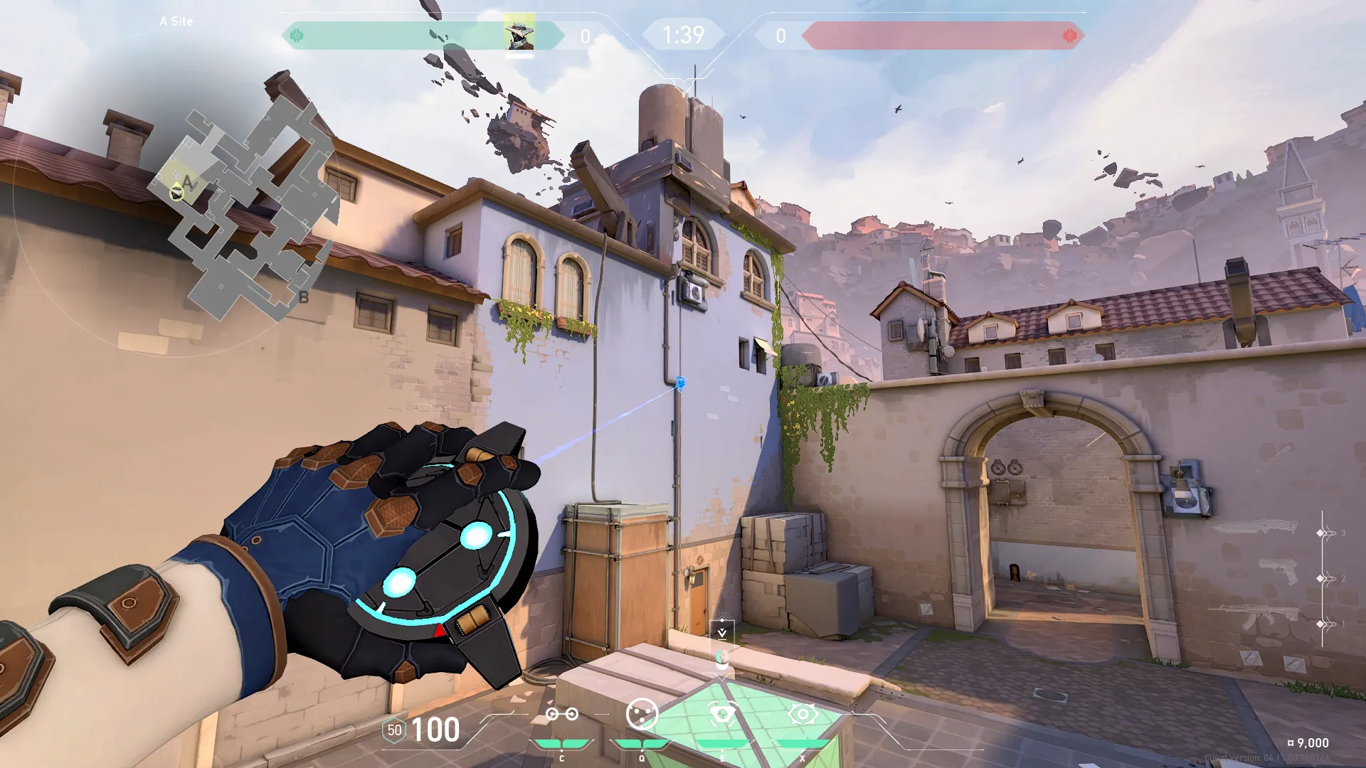 Cypher Spycam on Ascent Defense Site A — step 2 of 6: Aim — line up the shot