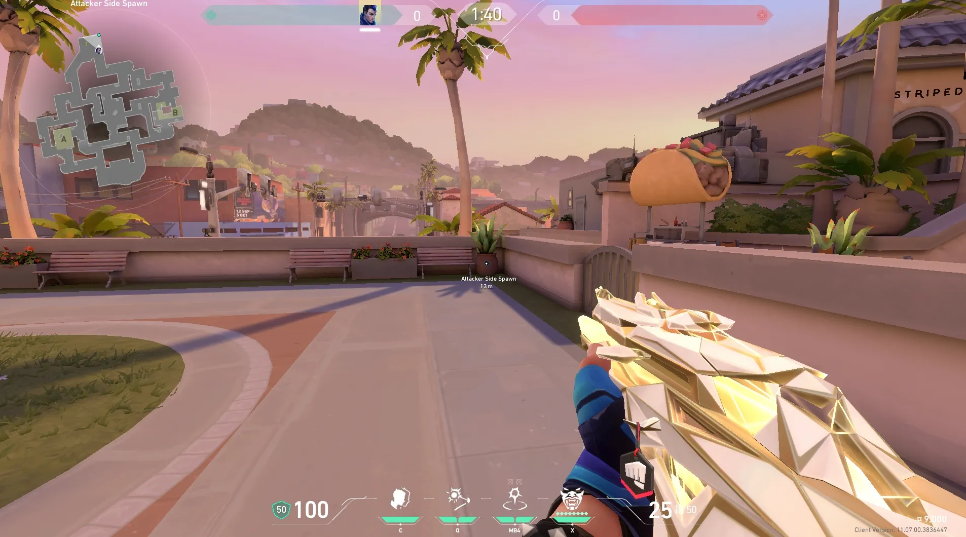 Attacker Spawn to A Elbow #1 — Yoru lineup on Sunset