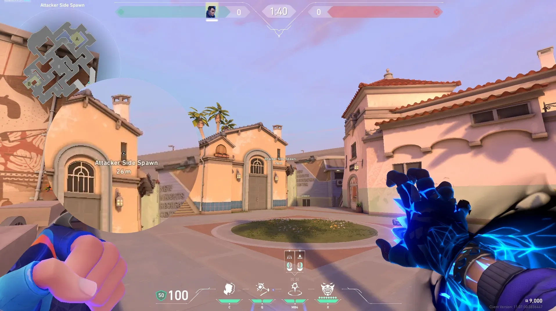 Yoru Gatecrash on Sunset Attack Site A — step 2 of 3: Aim — line up the shot