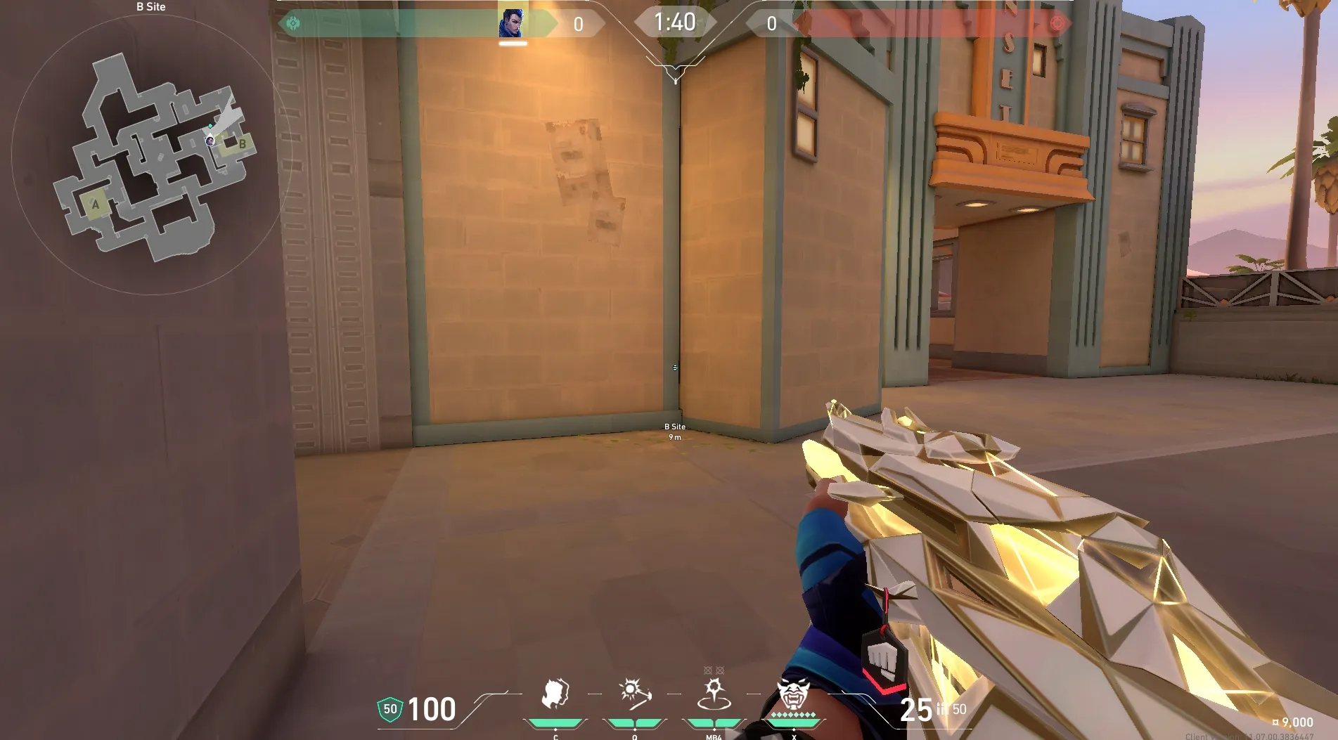 Yoru Gatecrash on Sunset Defense Mid — step 1 of 4: Position — where to stand