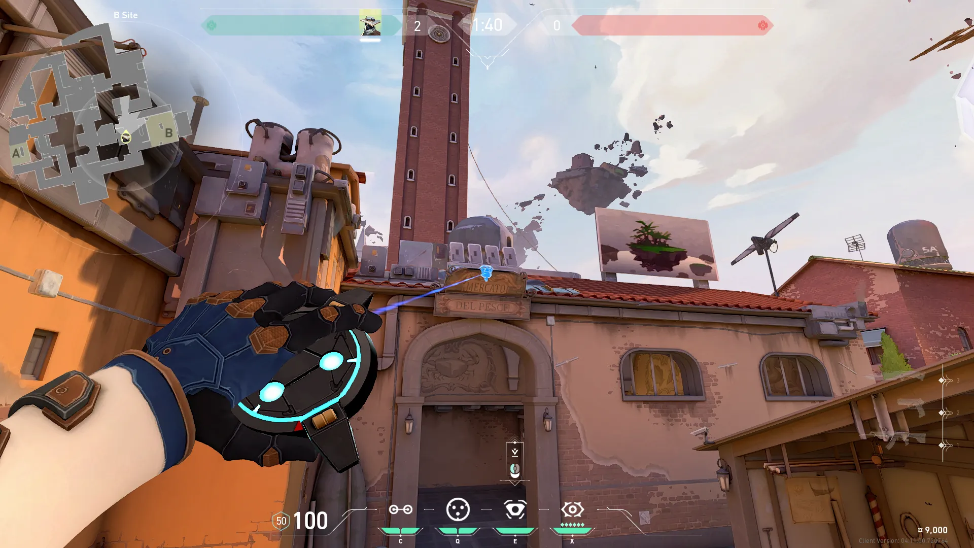 Cypher Spycam on Ascent Defense Site B — step 2 of 9: Aim — line up the shot