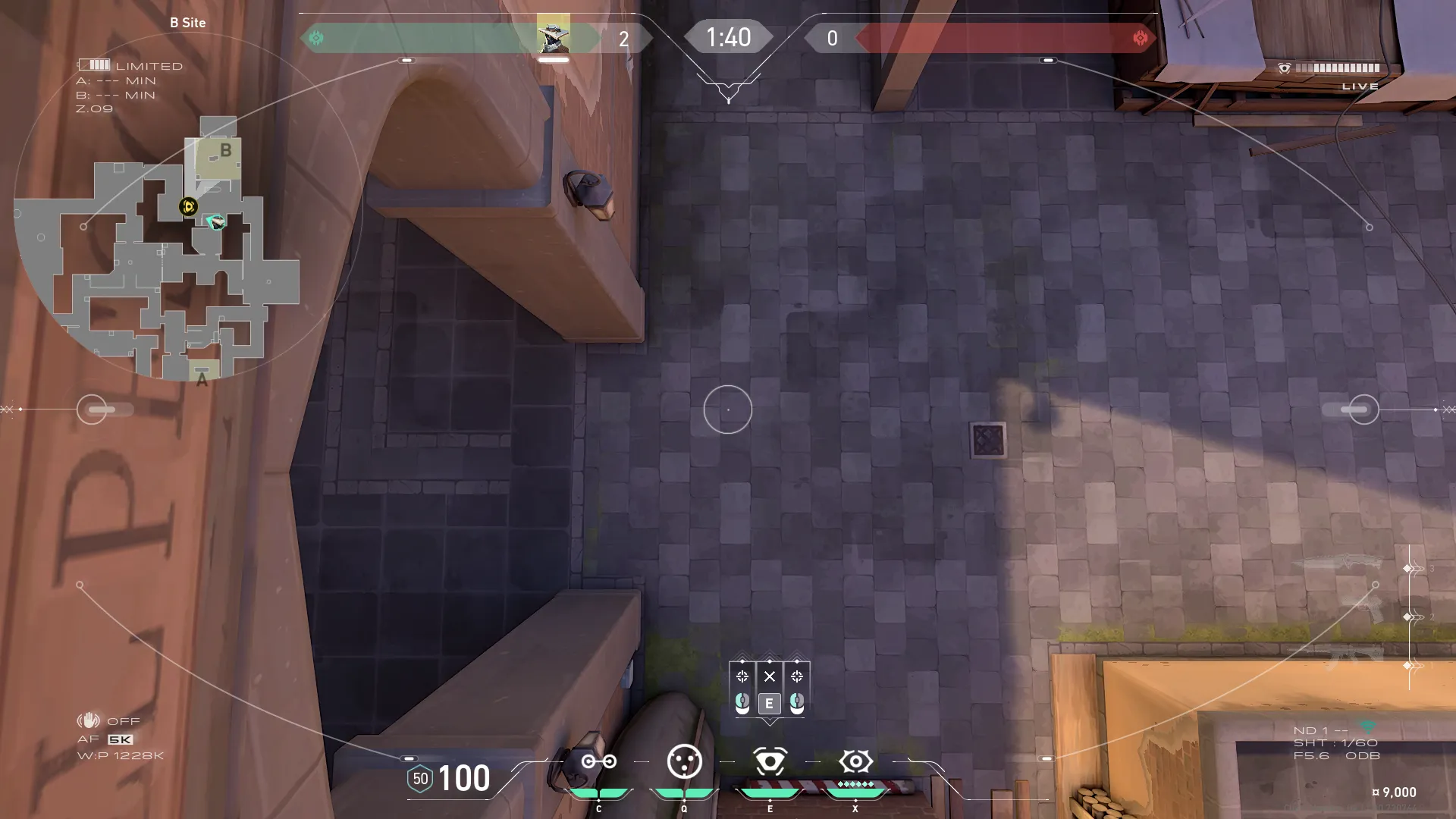 Cypher Spycam on Ascent Defense Site B — step 3 of 9: Aim — line up the shot