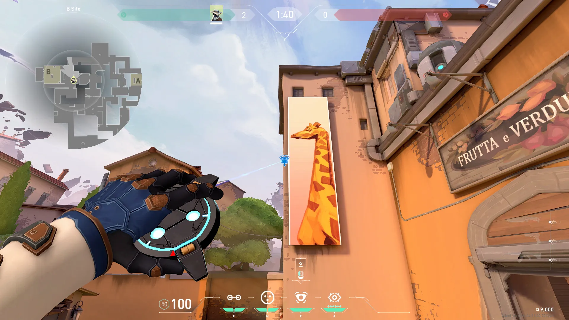 Cypher Spycam on Ascent Defense Site B — step 5 of 9: Aim — line up the shot