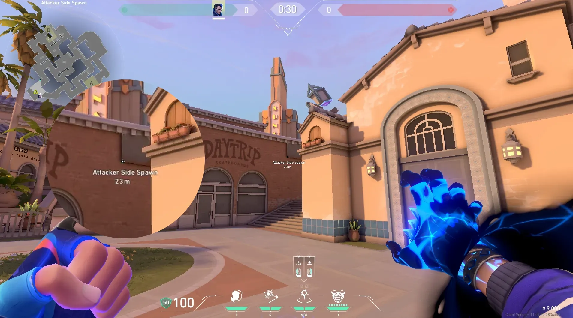 Yoru Gatecrash on Sunset Attack Site B — step 2 of 3: Aim — line up the shot