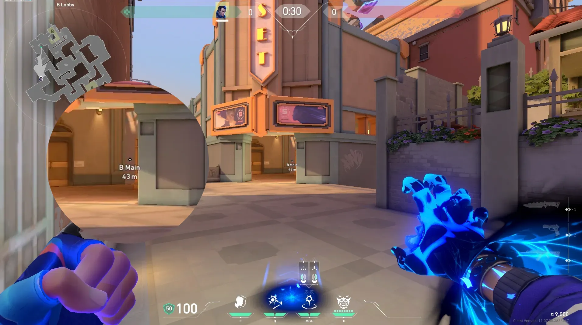 Yoru Gatecrash on Sunset Attack Site B — step 2 of 3: Aim — line up the shot