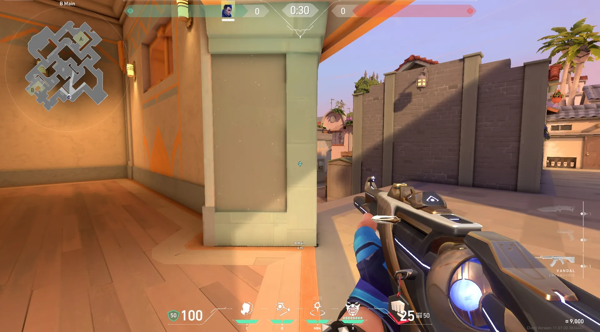 Yoru Gatecrash on Sunset Attack Site B — step 1 of 3: Position — where to stand