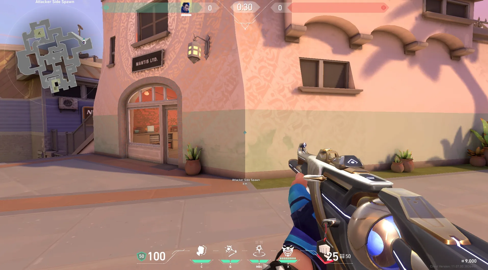 Yoru Gatecrash on Sunset Attack Site A — step 1 of 3: Position — where to stand