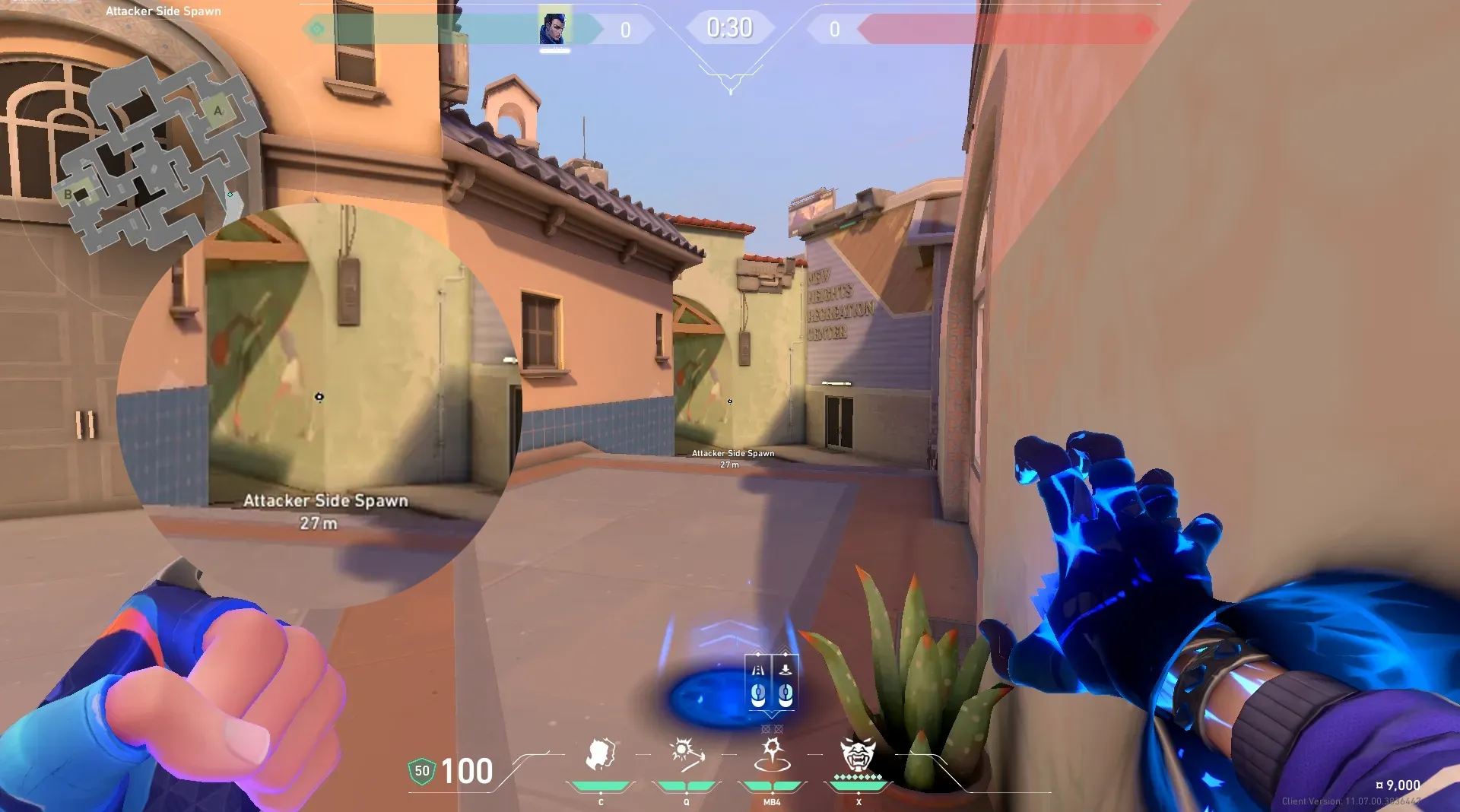 Yoru Gatecrash on Sunset Attack Site A — step 2 of 3: Aim — line up the shot