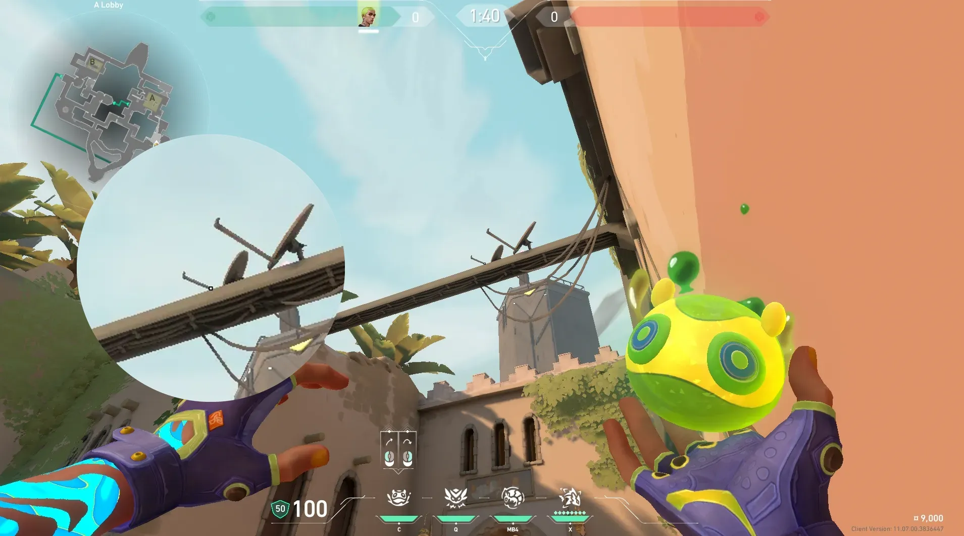 Gekko Mosh Pit on Bind Attack Site A — step 2 of 4: Aim — line up the shot