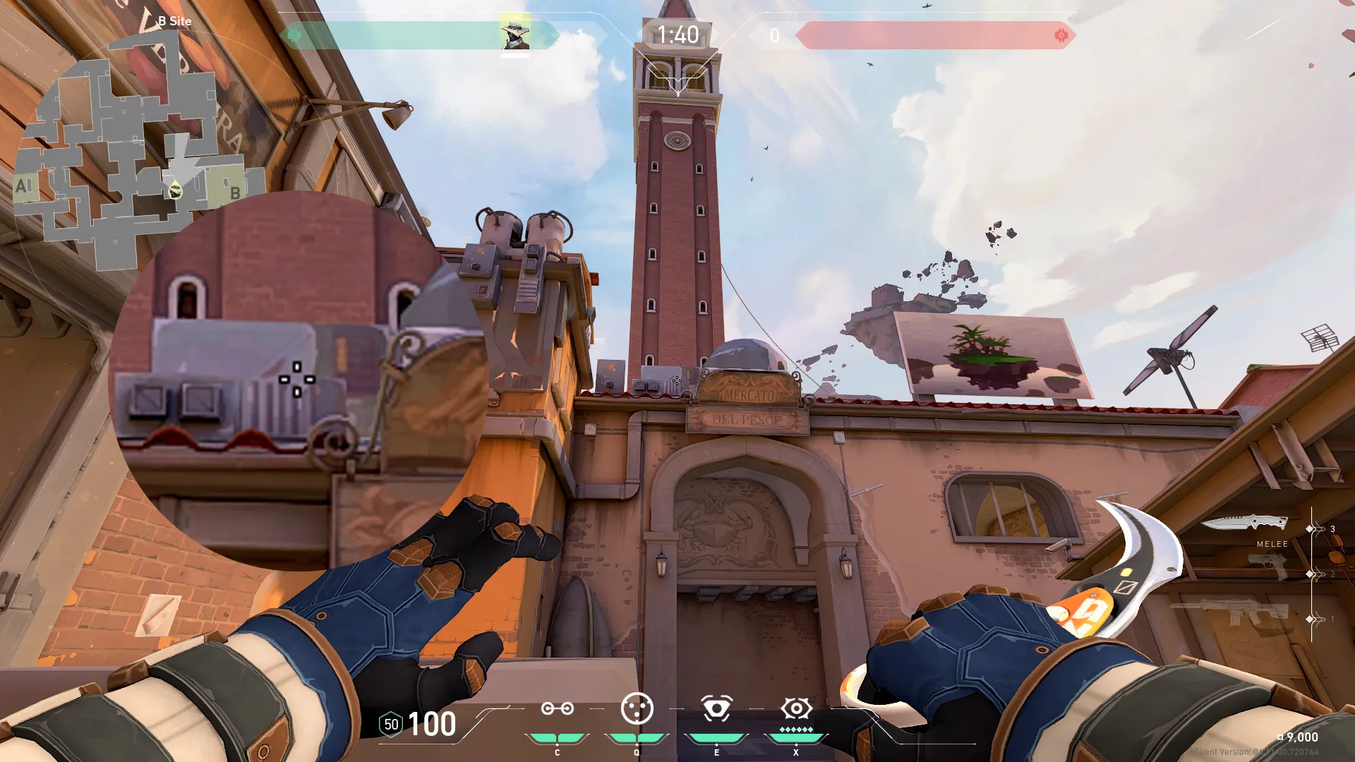Cypher Cyber Cage on Ascent Defense Site B — step 2 of 10: Aim — line up the shot