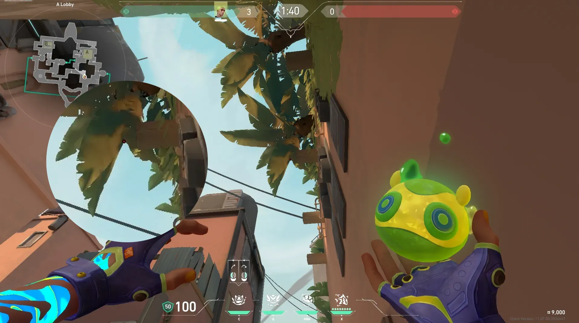 Gekko Mosh Pit on Bind Attack Site A — step 2 of 3: Aim — line up the shot