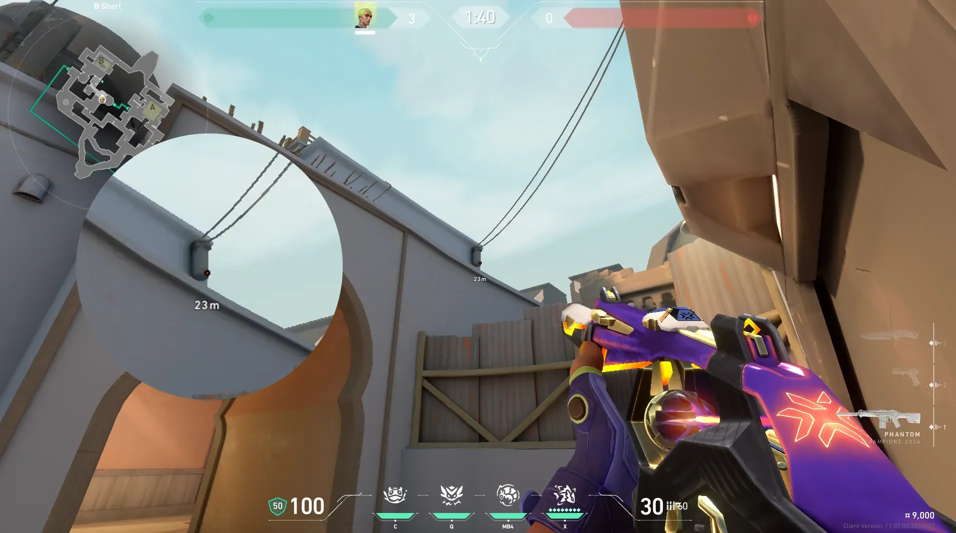 Gekko Mosh Pit on Bind Attack Site B — step 2 of 4: Aim — line up the shot