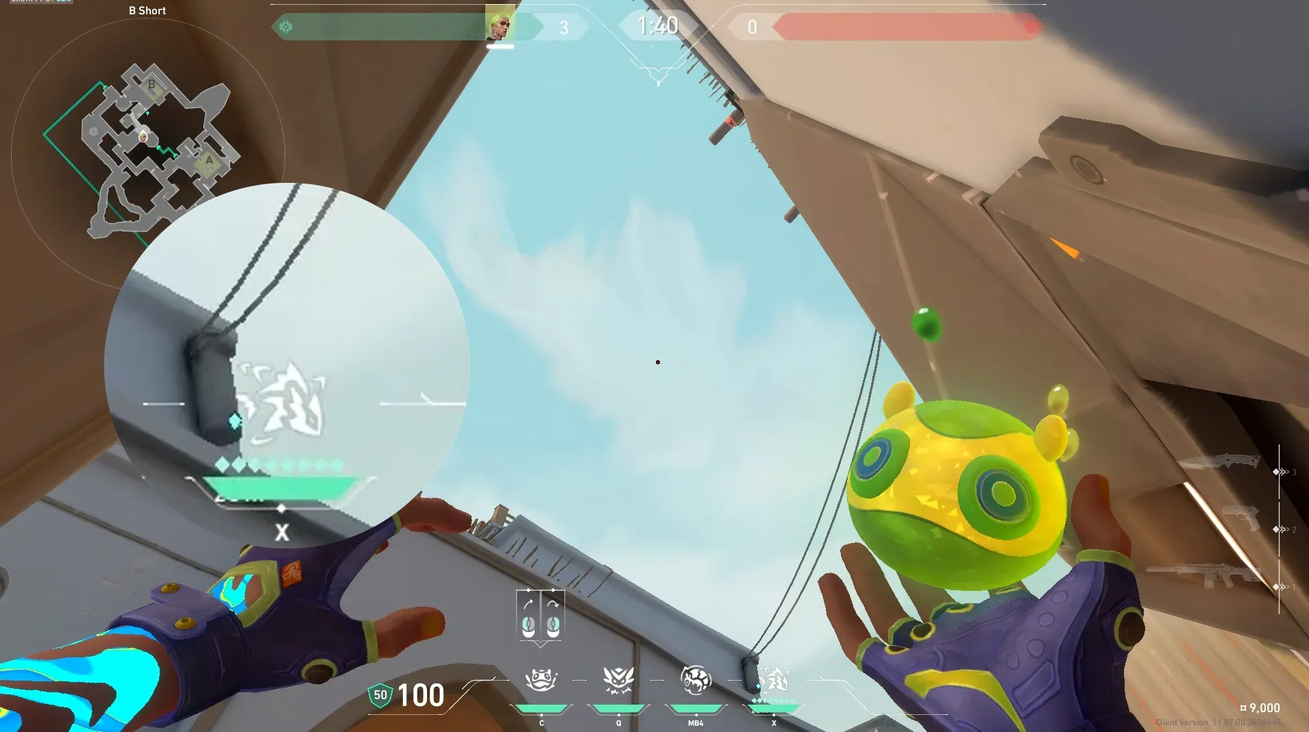 Gekko Mosh Pit on Bind Attack Site B — step 3 of 4: Aim — line up the shot