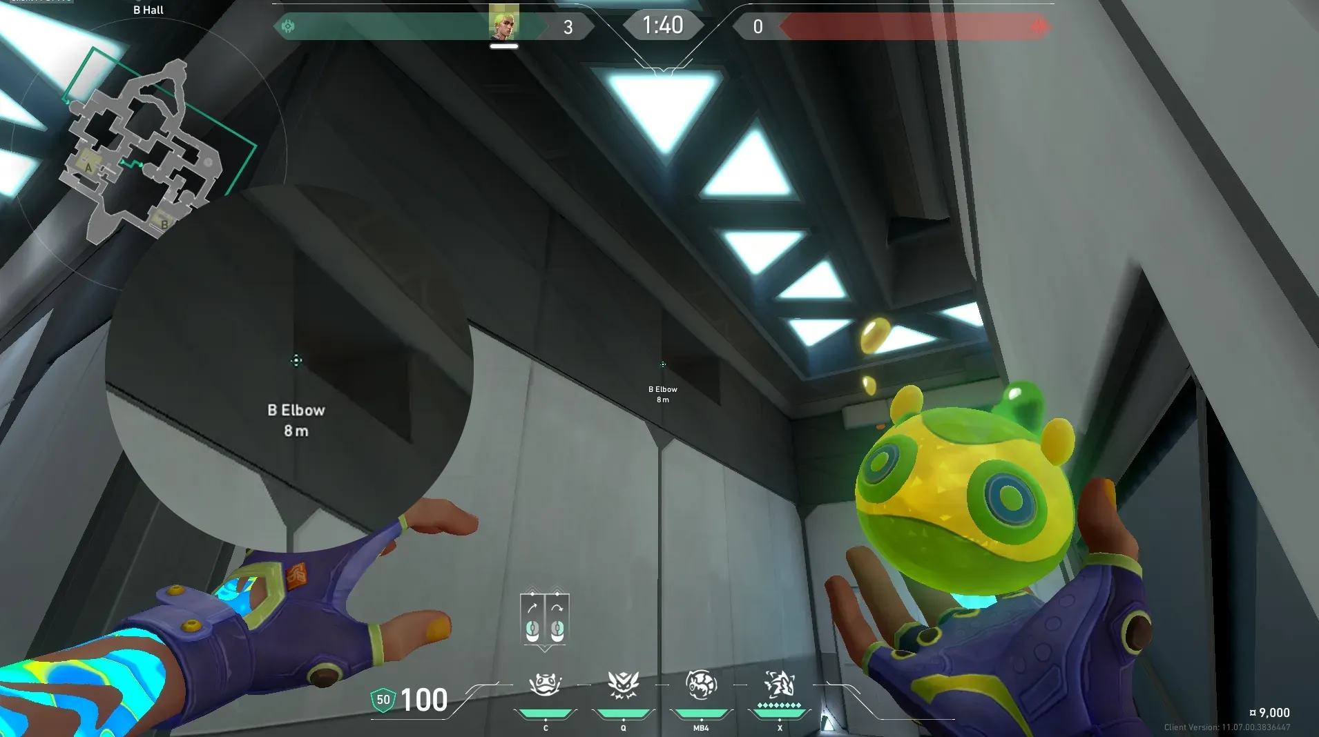 Gekko Mosh Pit on Bind Defense Site B — step 2 of 3: Aim — line up the shot
