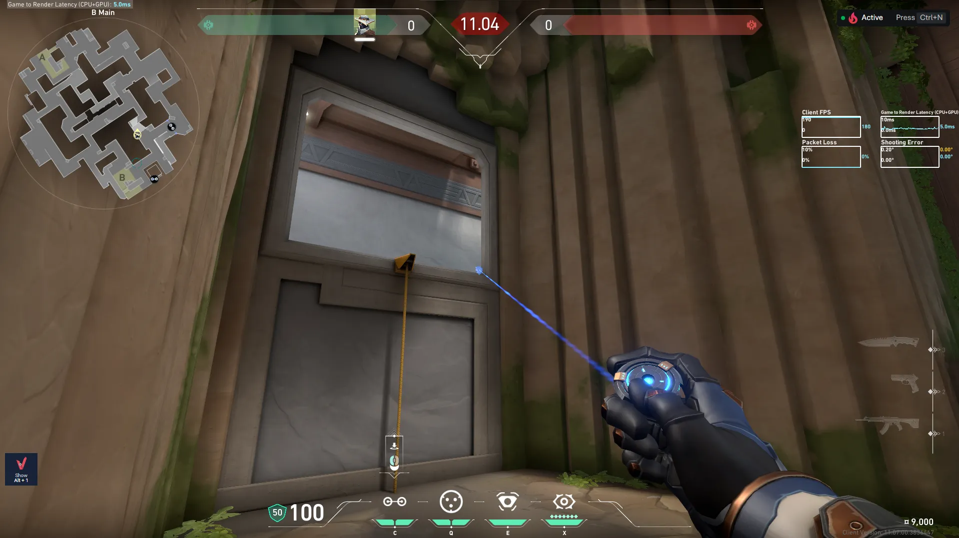 Cypher Cyber Cage on Abyss Attack Mid — step 2 of 8: Aim — line up the shot