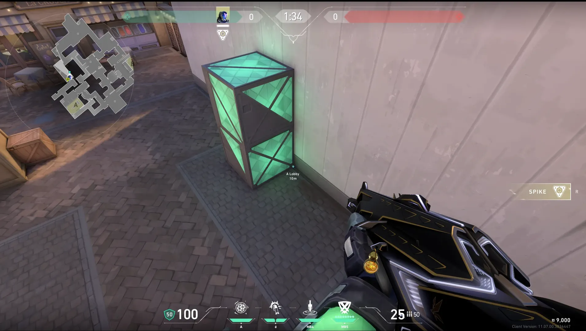 KAY/O Frag_Ment on Ascent Attack Site A — step 1 of 3: Position — where to stand