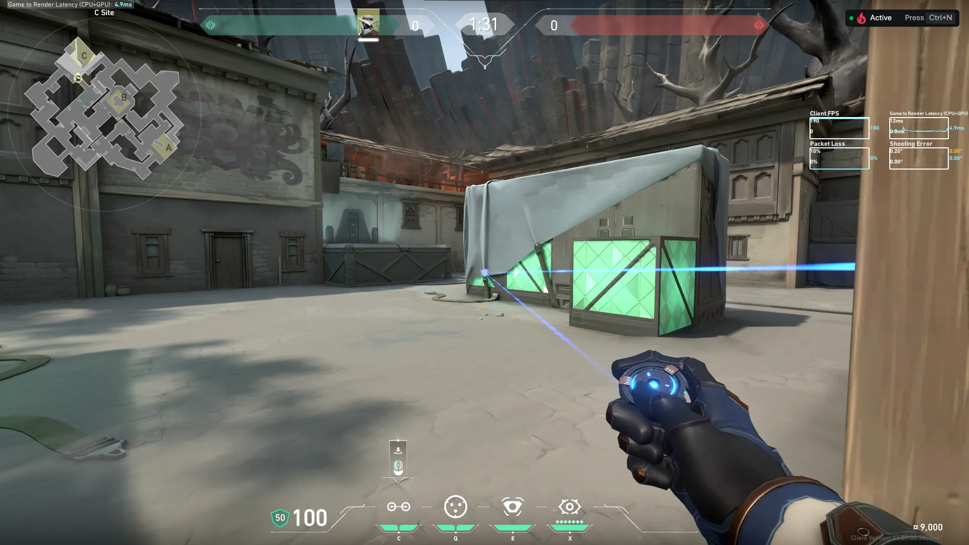 Cypher Cyber Cage on Haven Defense Site C — step 4 of 6: Aim — line up the shot