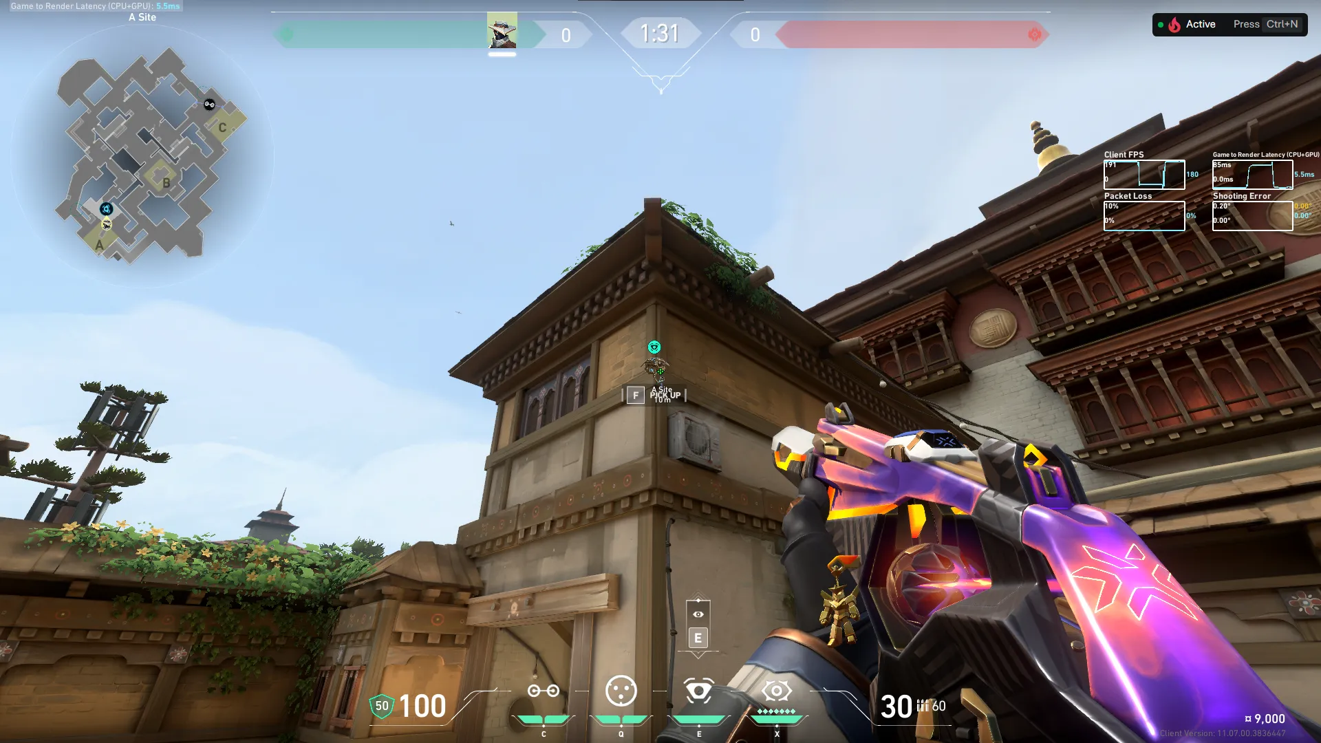 Cypher Spycam on Haven Defense Site A — step 2 of 3: Aim — line up the shot