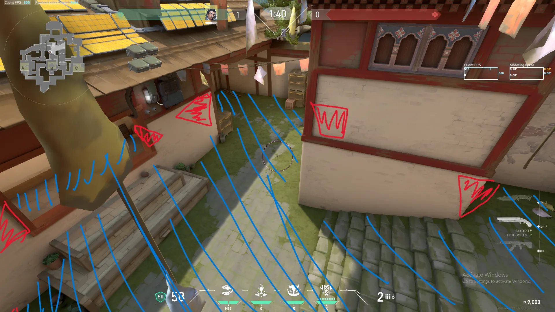 Fade Haunt on Haven Defense Site B — step 5 of 6: Aim — line up the shot