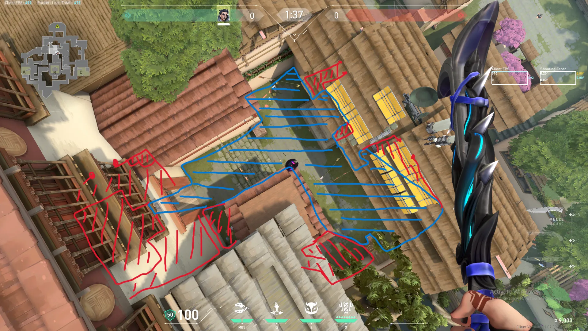 Fade Haunt on Haven Attack Mid — step 5 of 7: Aim — line up the shot