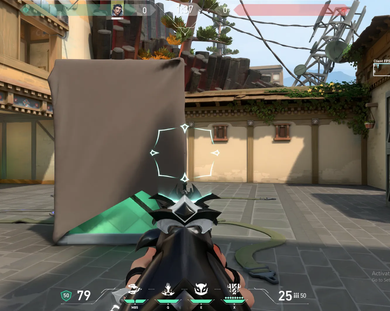 Fade Haunt on Haven Defense Site A — step 2 of 6: Aim — line up the shot
