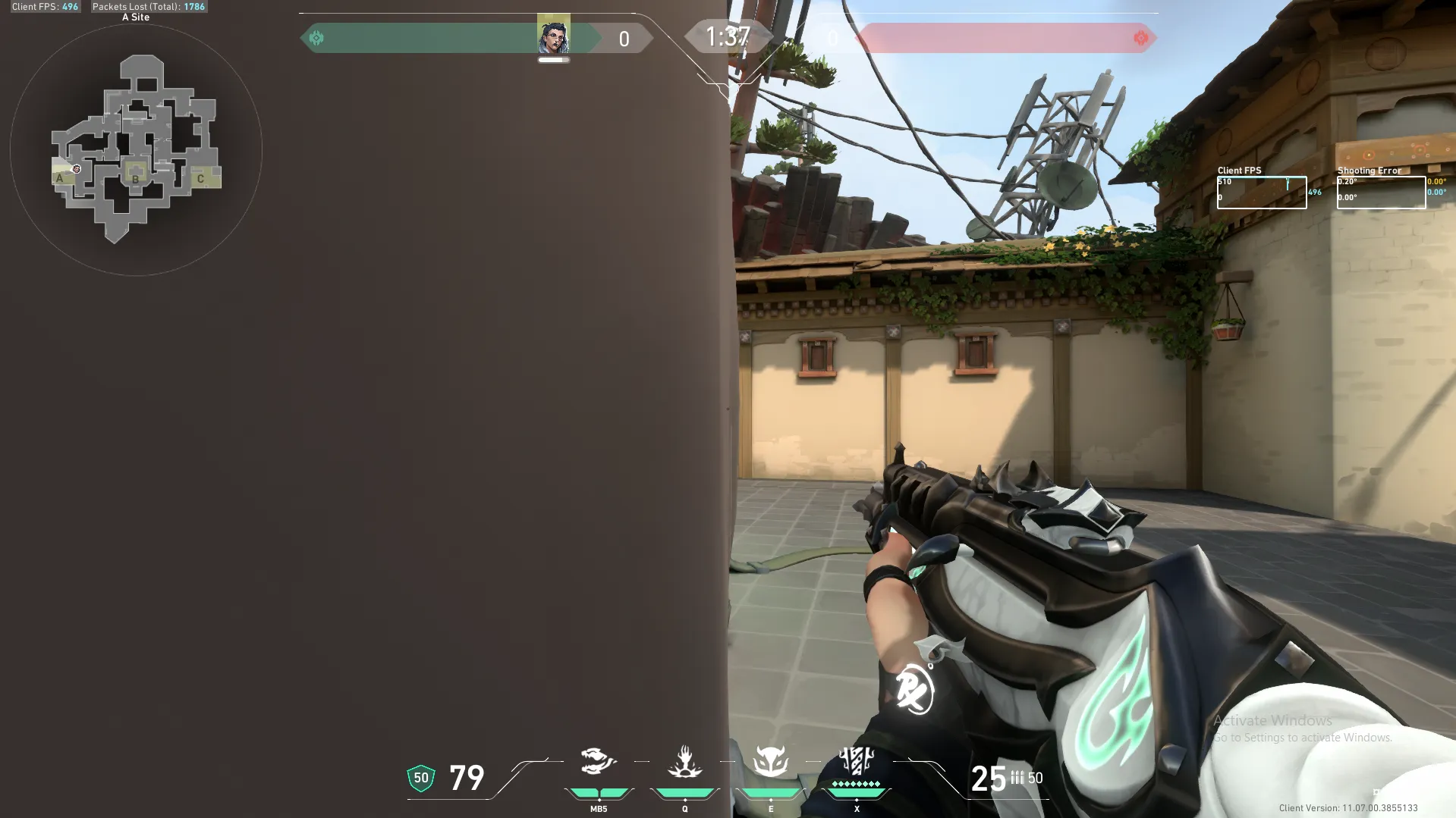 Fade Haunt on Haven Defense Site A — step 3 of 6: Aim — line up the shot