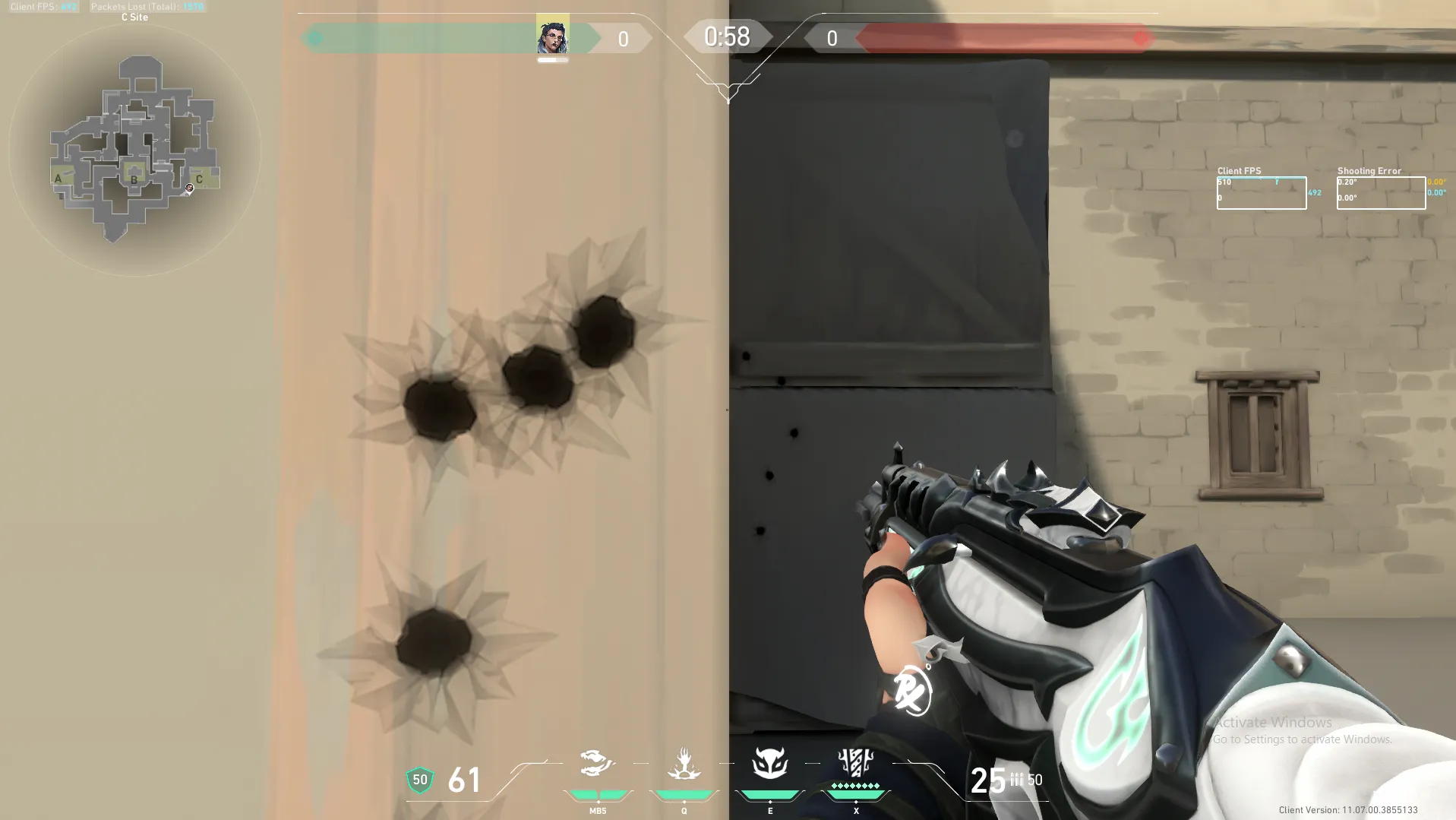 Fade Haunt on Haven Defense Site C — step 3 of 8: Aim — line up the shot