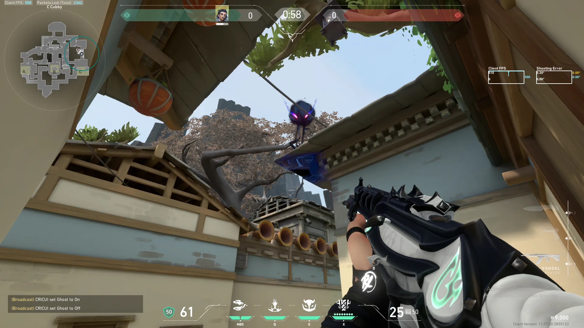Fade Haunt on Haven Defense Site C — step 6 of 8: Aim — line up the shot