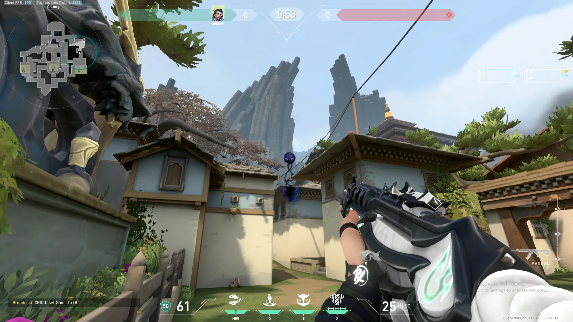 Fade Haunt on Haven Defense Site C — step 7 of 8: Aim — line up the shot