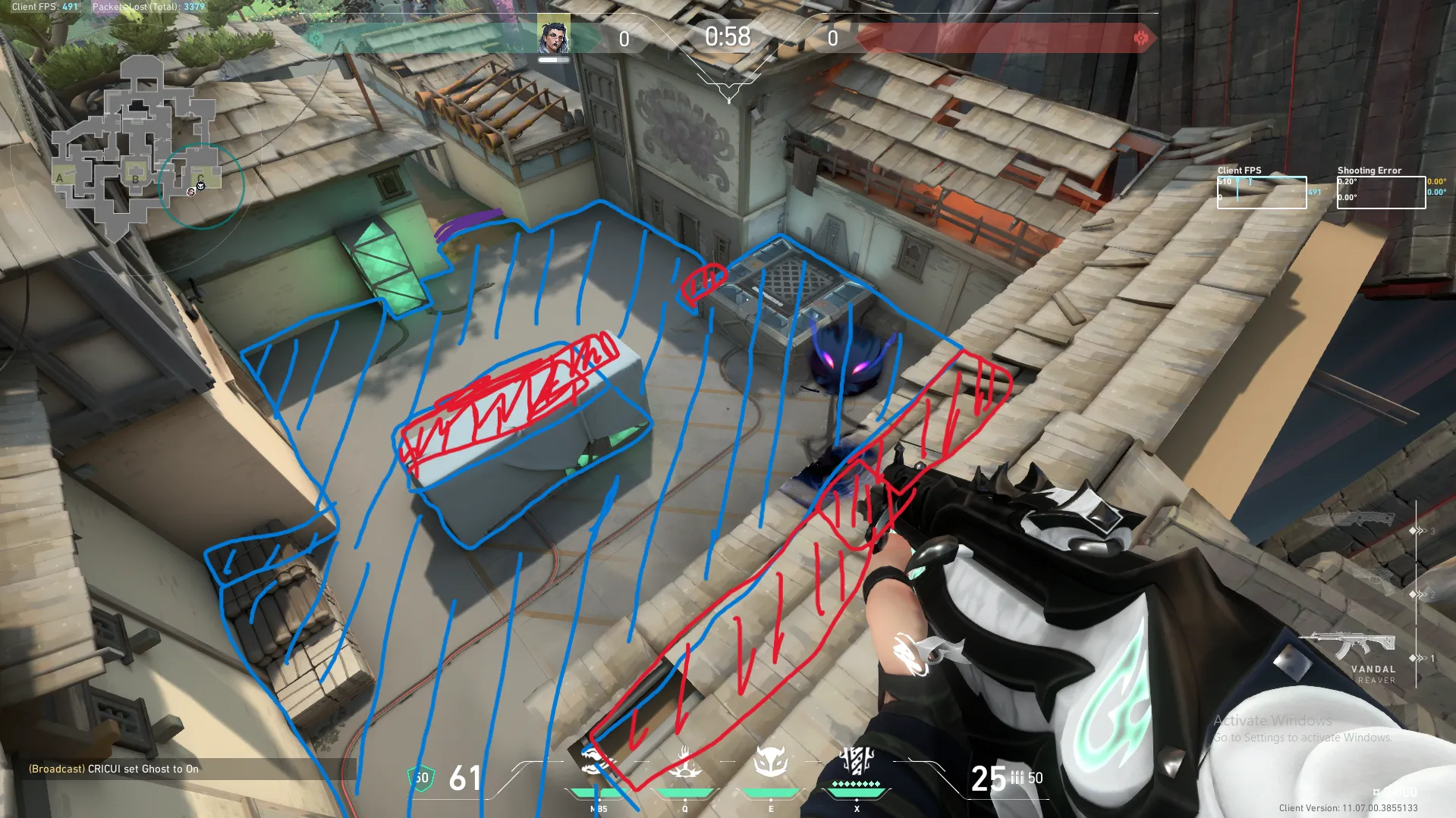 Fade Haunt on Haven Defense Site C — step 1 of 6: Position — where to stand