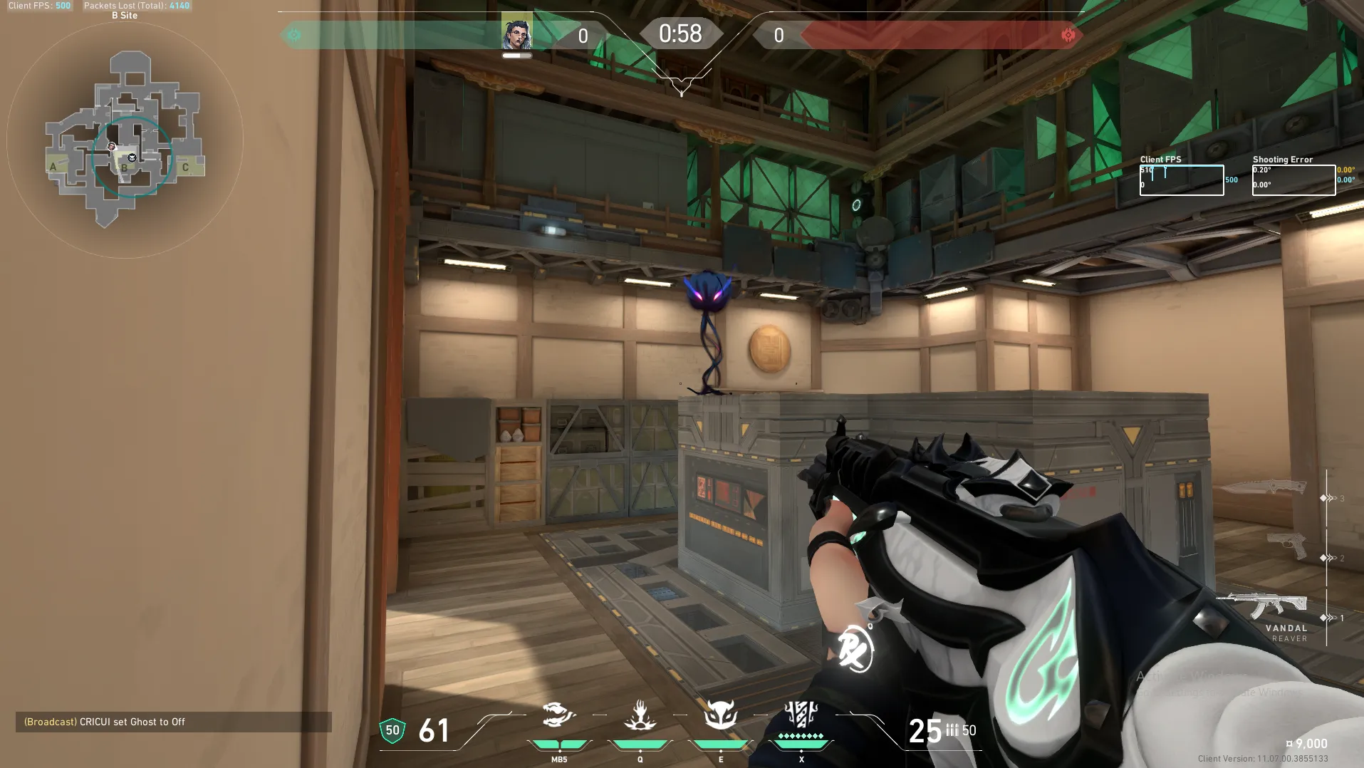 Fade Haunt on Haven Attack Site B — step 6 of 10: Aim — line up the shot